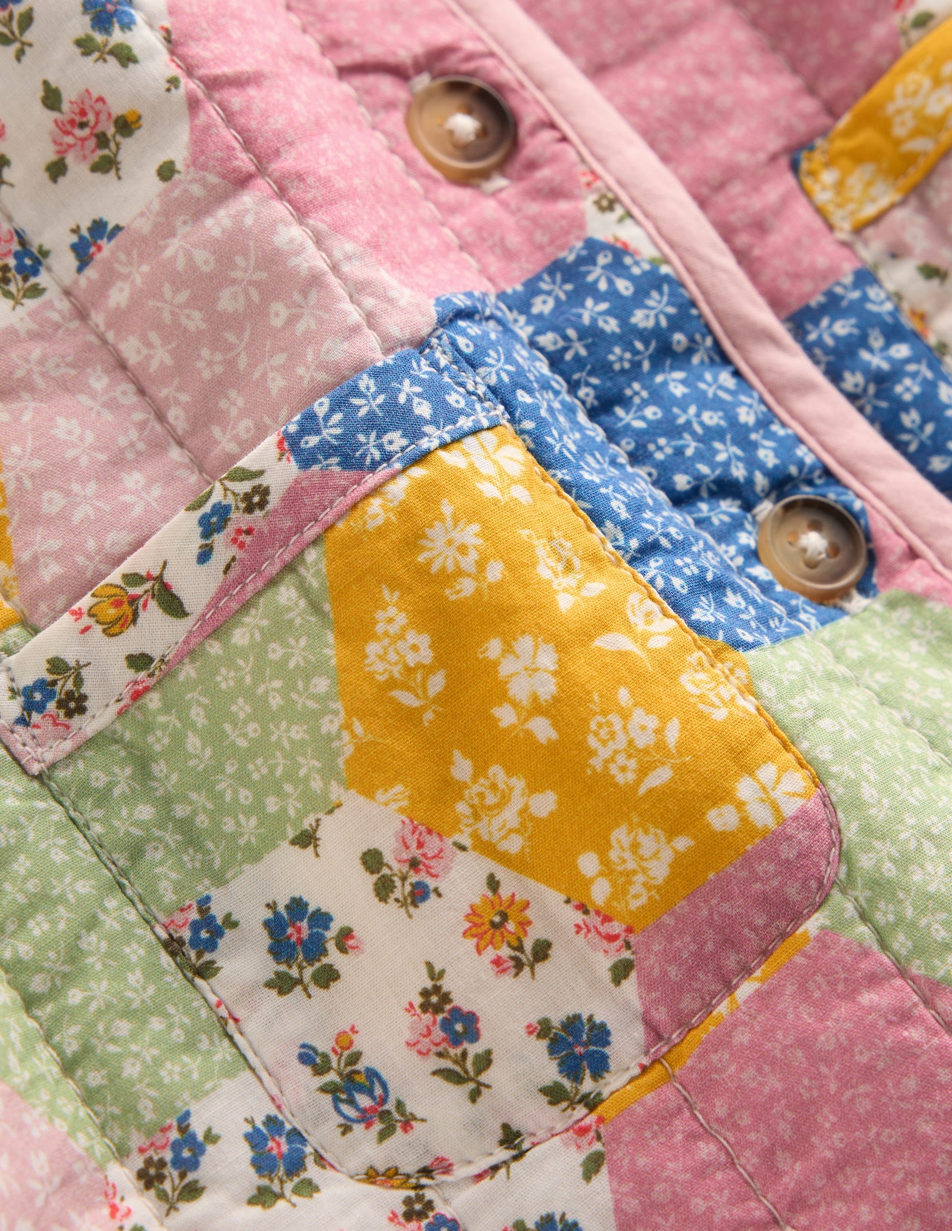 Quilted Jacket-Multi Patchwork Print-4