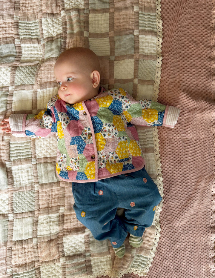 Quilted Jacket-Multi Patchwork Print