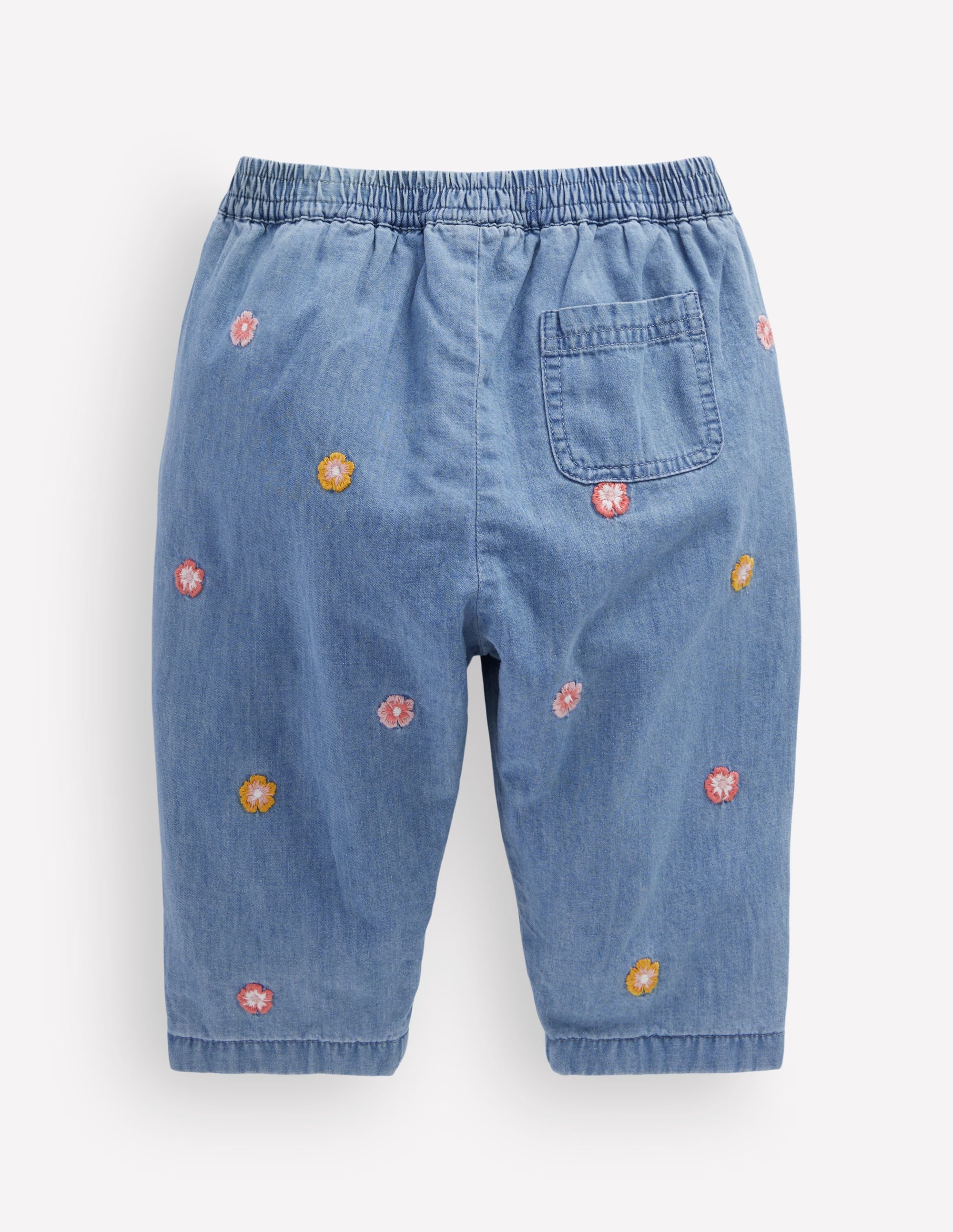 Embroidered Chambray Trousers-Embroidered Chambray - Image 2