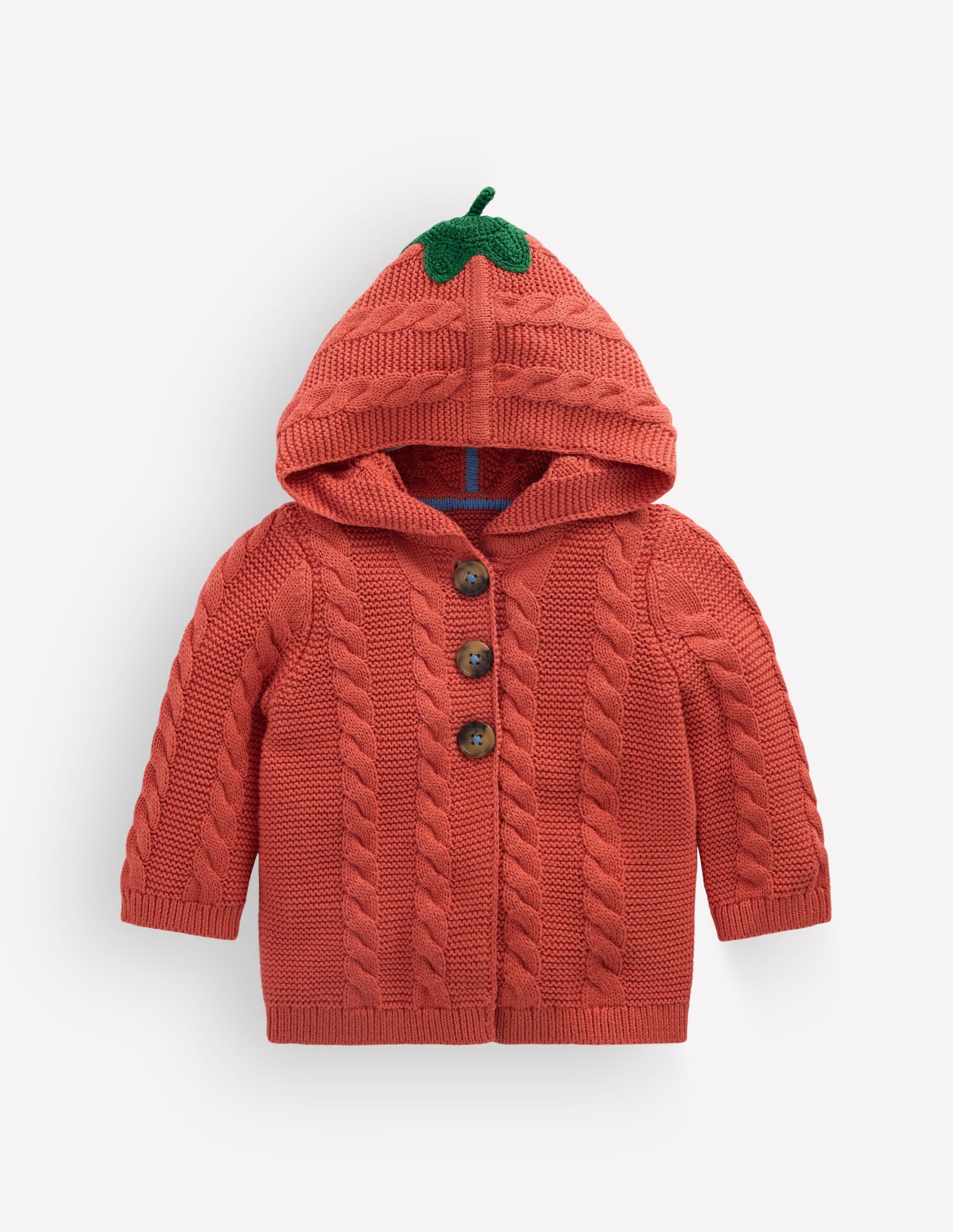 Novelty Cotton Knitted Jacket-Terracotta Clay Pumpkin-4
