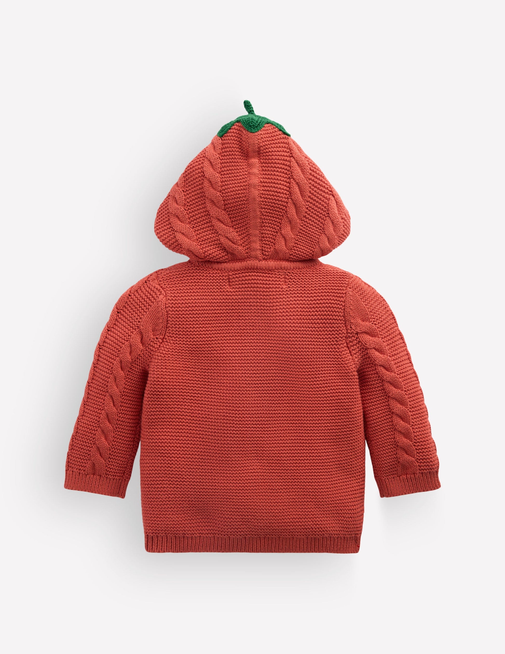 Novelty Cotton Knitted Jacket-Terracotta Clay Pumpkin-5