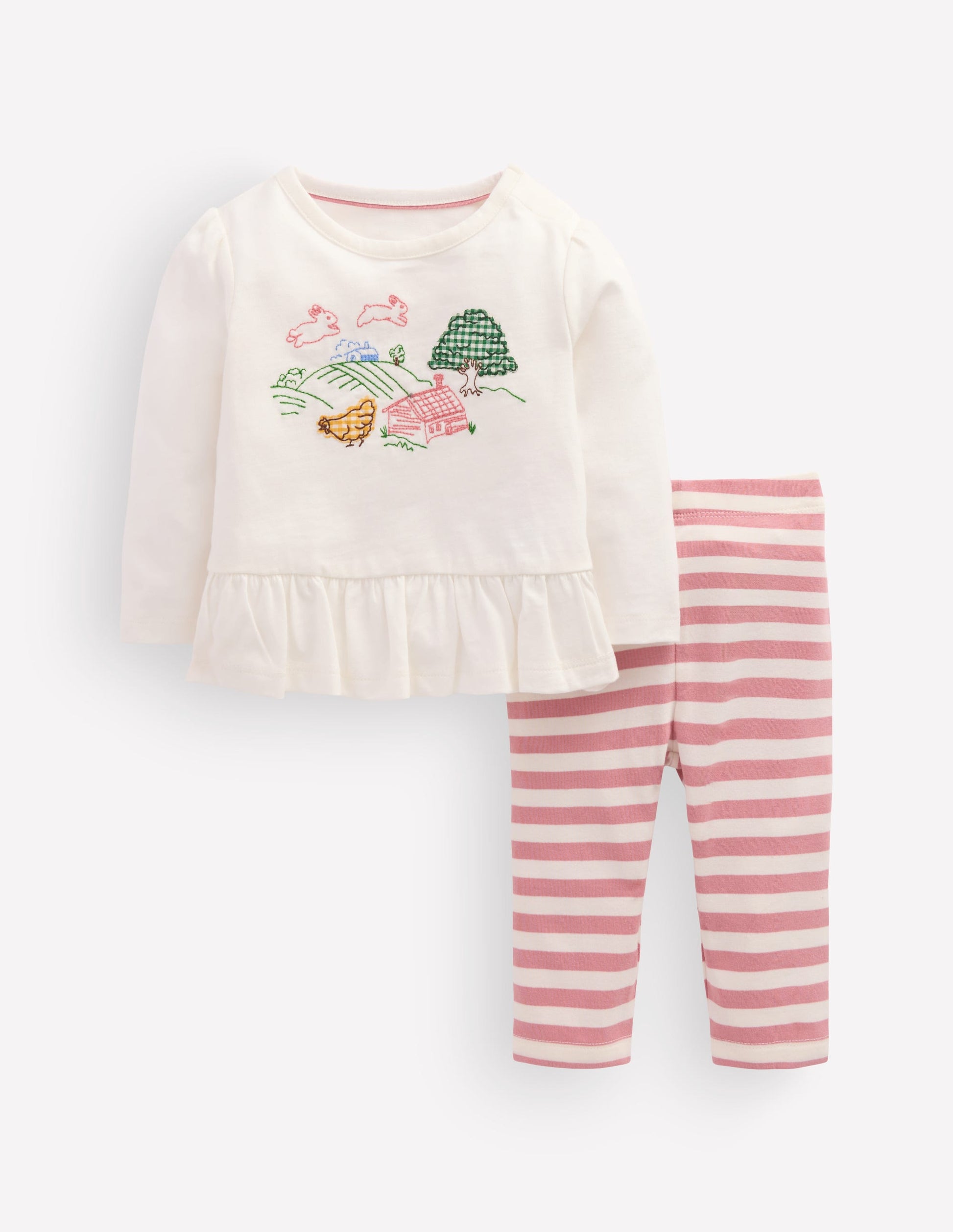 Appliqué Jersey Play Set-Ivory Farm-1