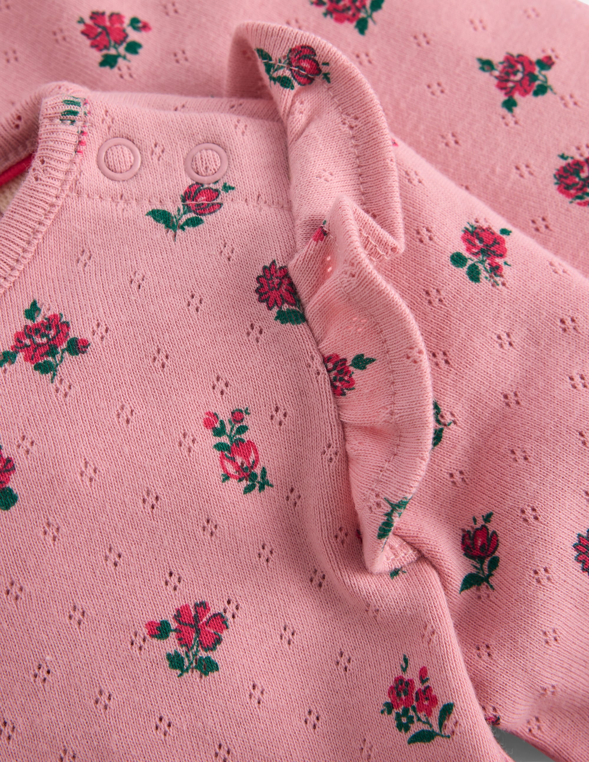 Cotton Pointelle Set-Pink Spaced Floral - Image 3