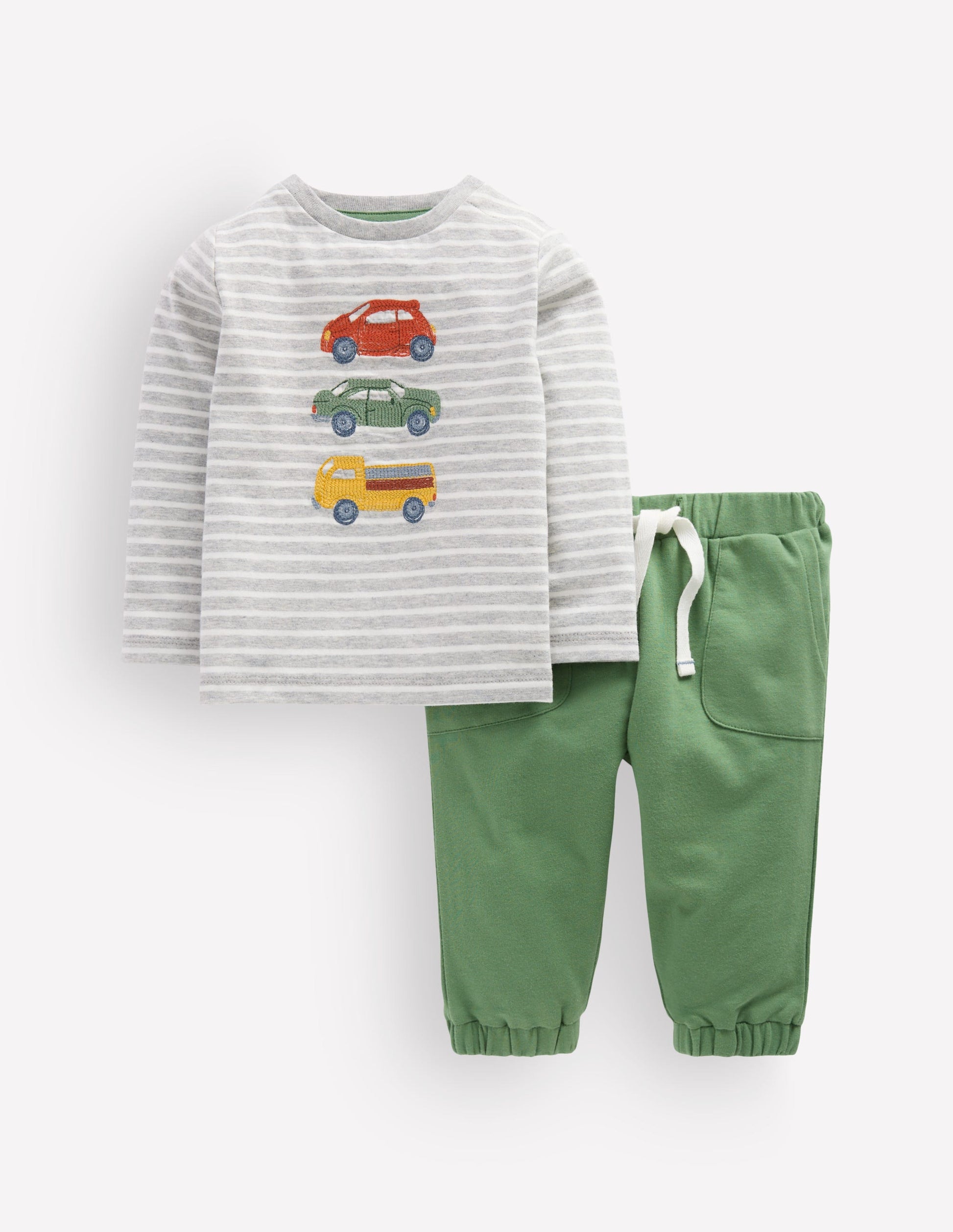 Appliqué Jersey Play Set-Green Cars-1