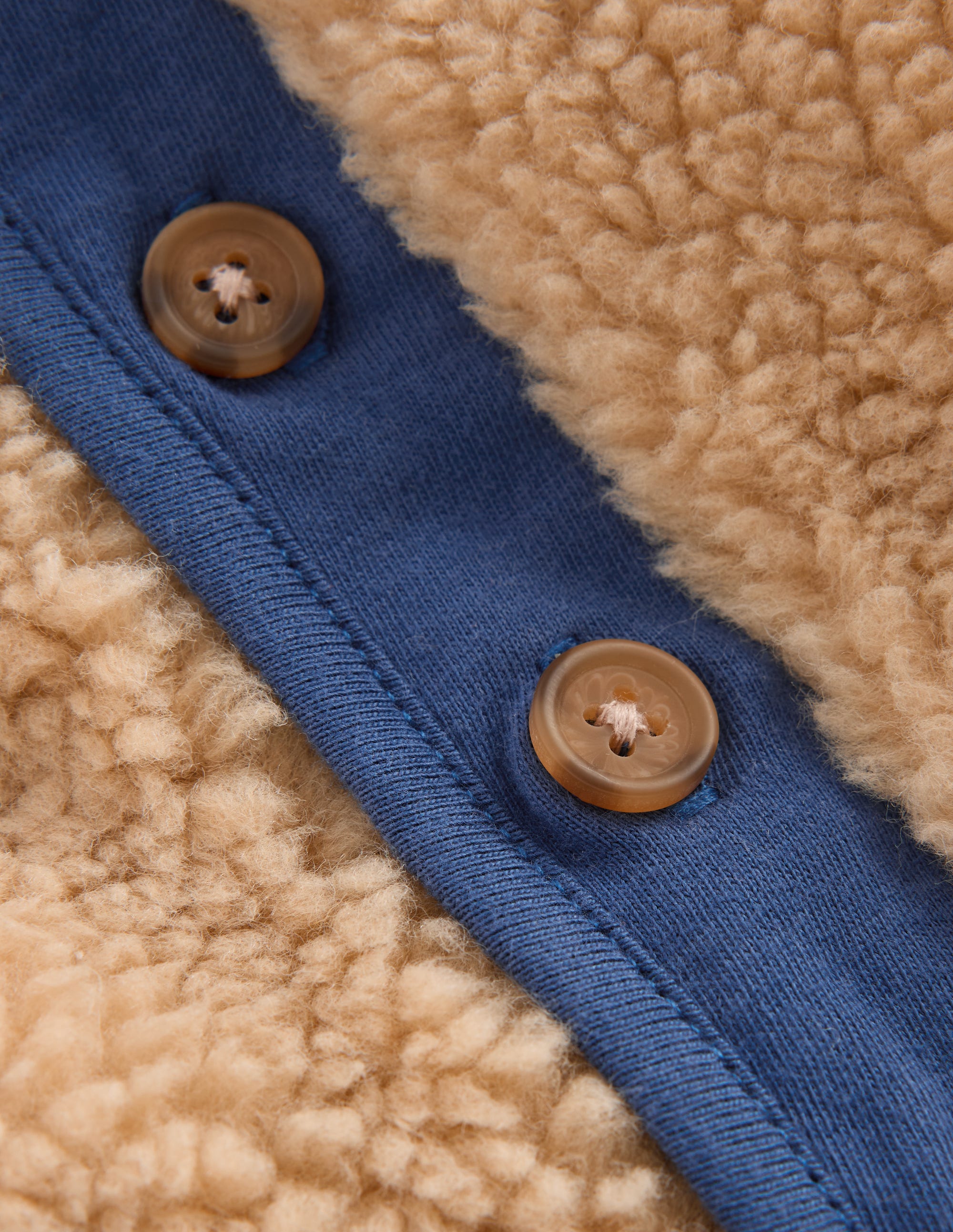 Cosy Borg Button-Down Jacket-Brown/Blue - Image 4