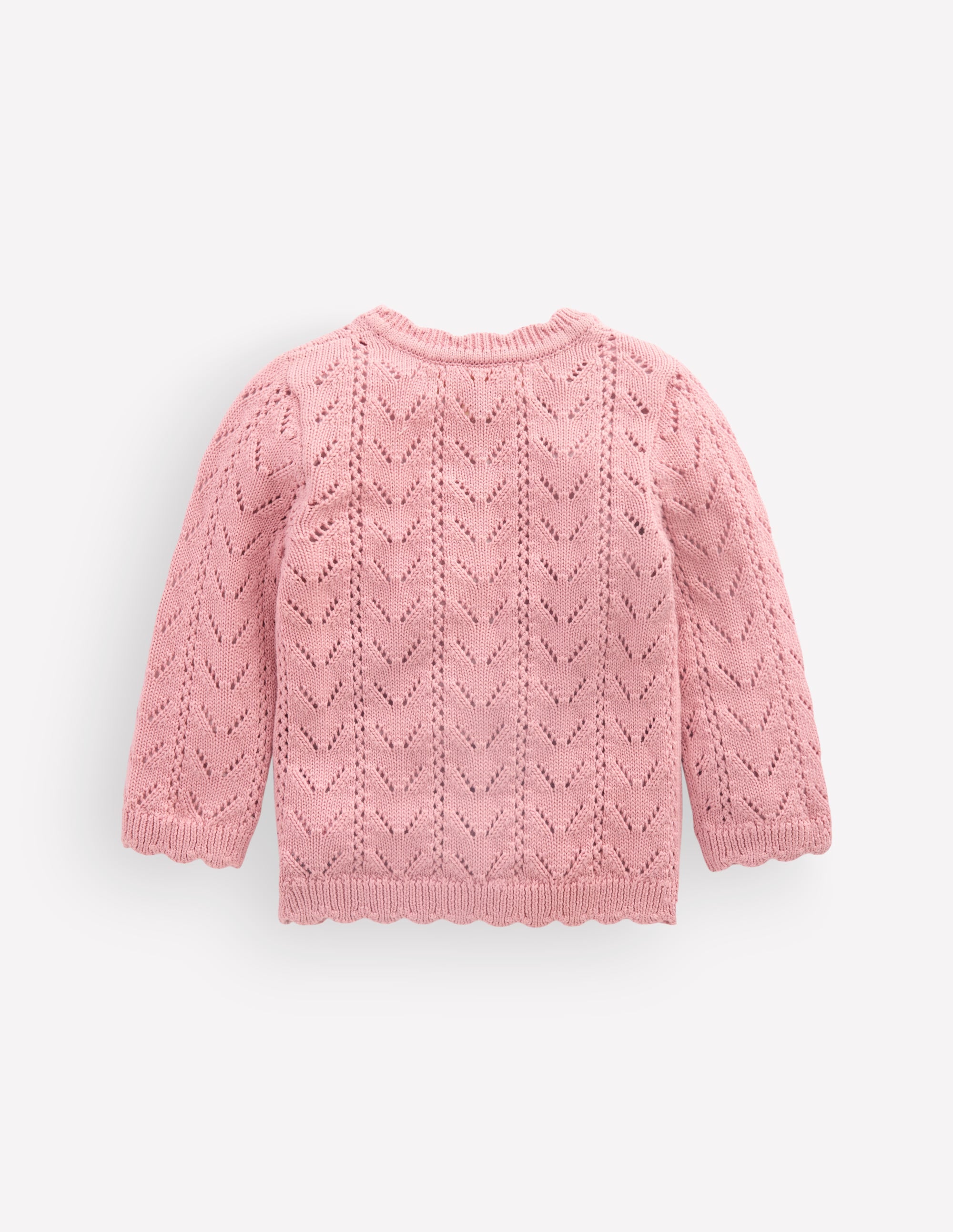 Embroidered Cotton Cardigan-Vintage Pink Mini Embroidered - Image 3