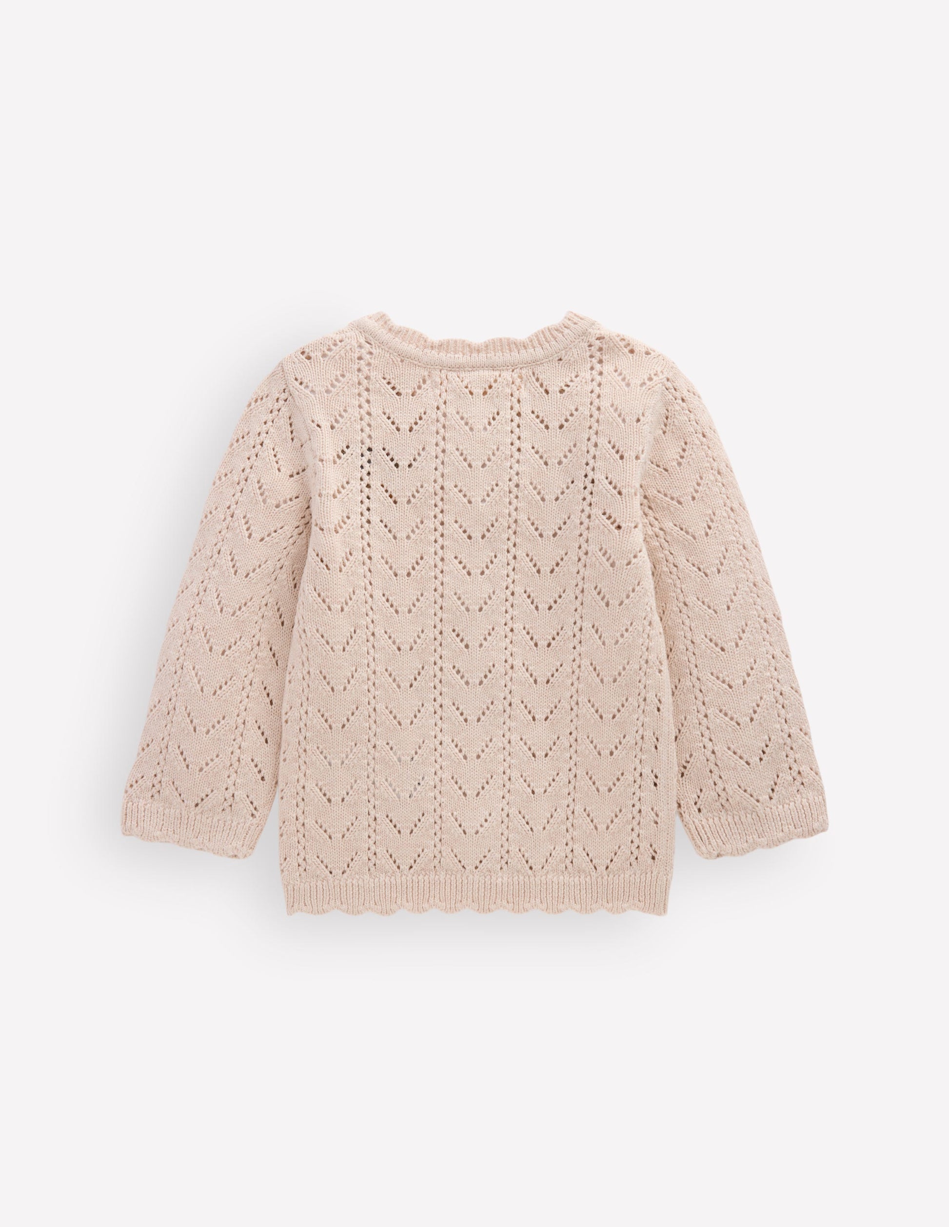 Embroidered Cotton Cardigan-Ecru Marl Mini Embroidered-2