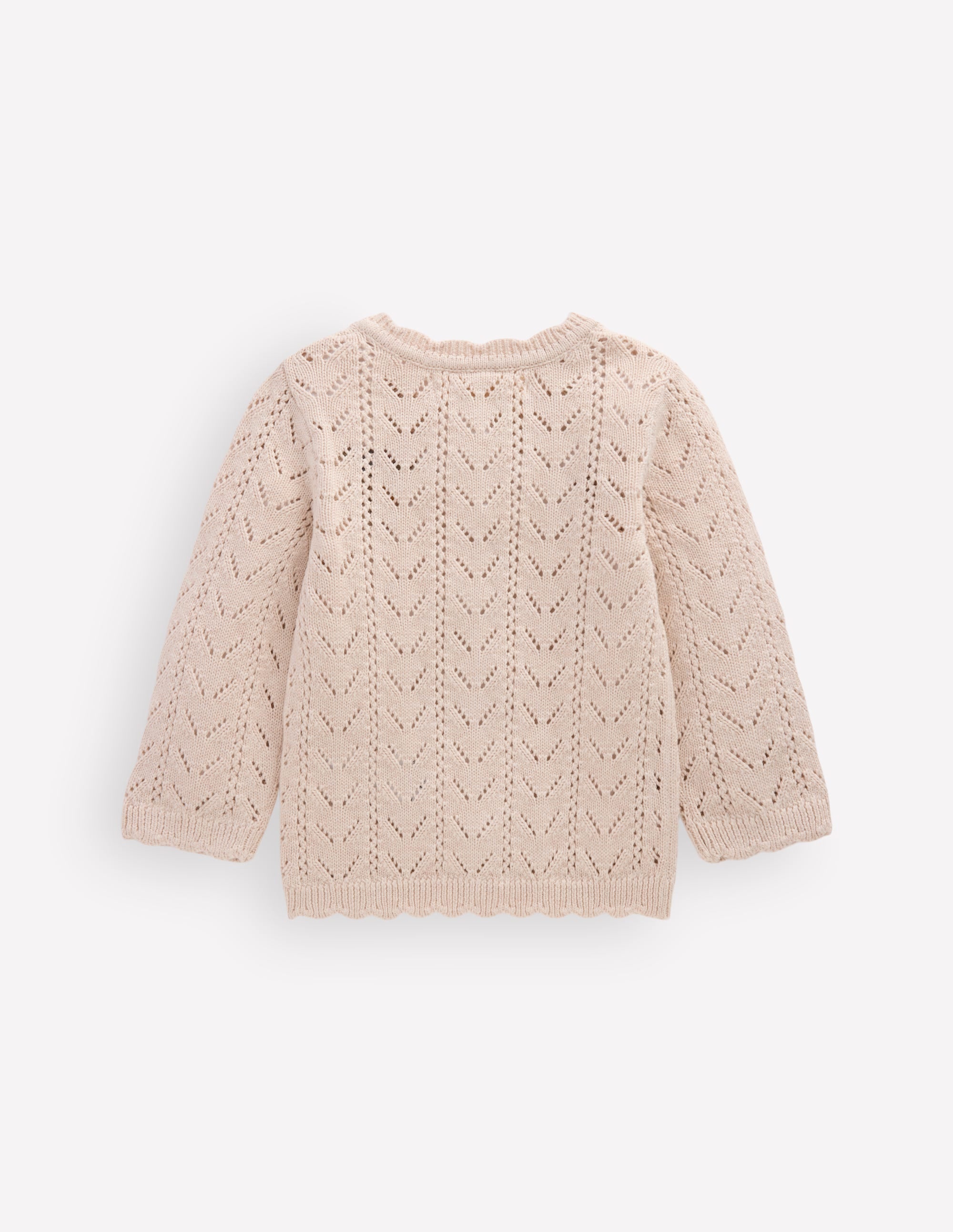 Embroidered Cotton Cardigan-Ecru Marl Mini Embroidered - Image 2