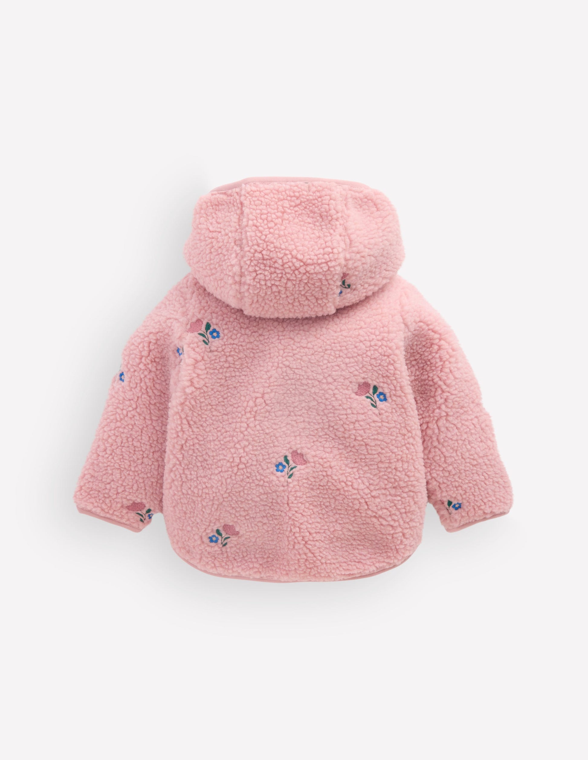Embroidered Borg Jacket-Pink Floral-3