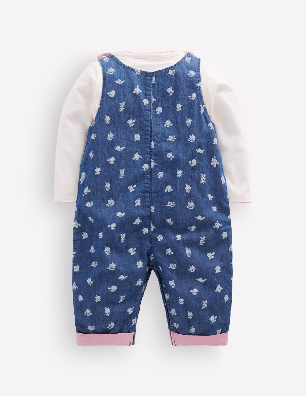 Woven Dungarees Set-Chambray Roses-2