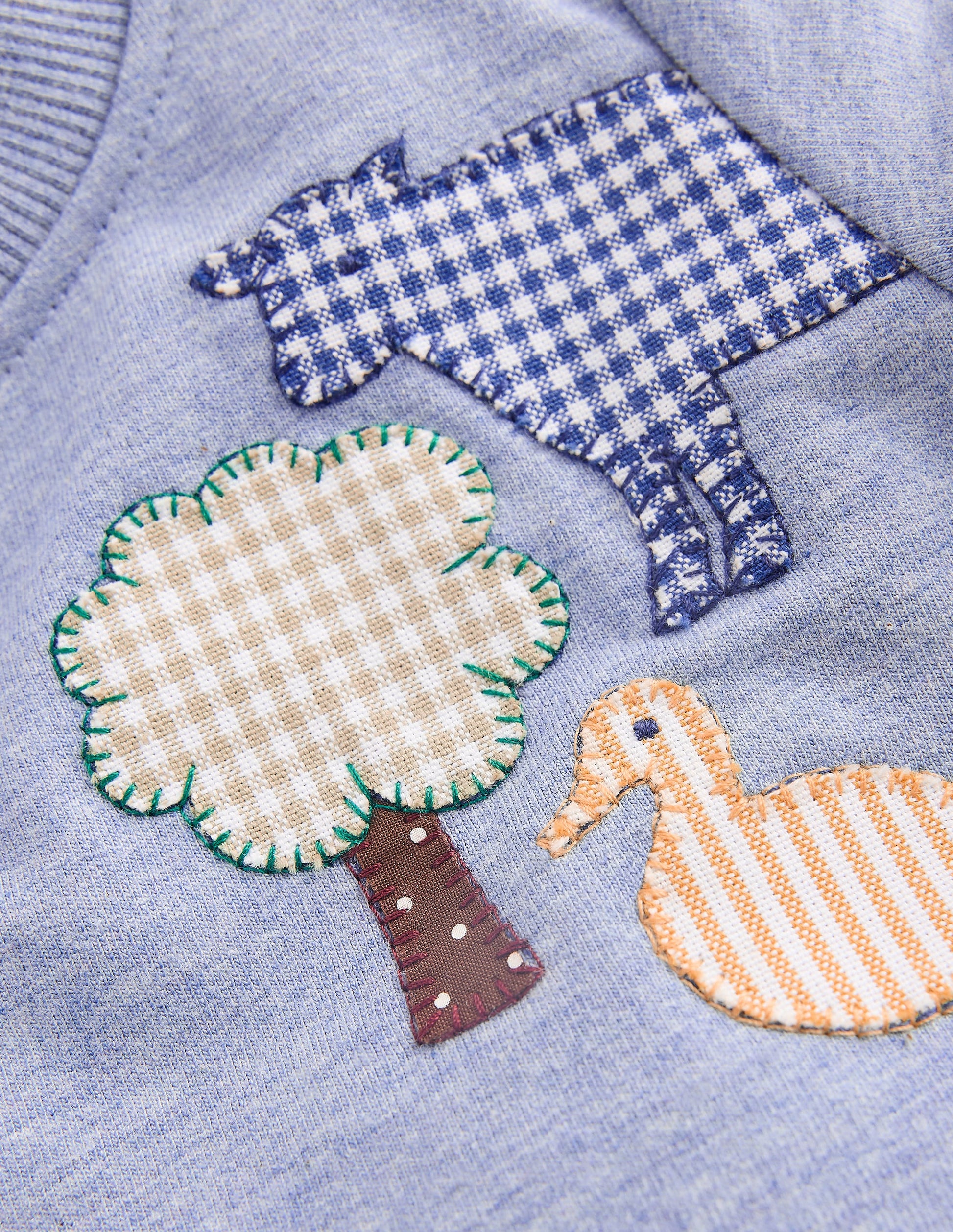 Appliqué Sweatshirt Set-Blue Marl Farm-3