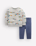 Sweatshirt & Legging Set-Grey Marl Trains