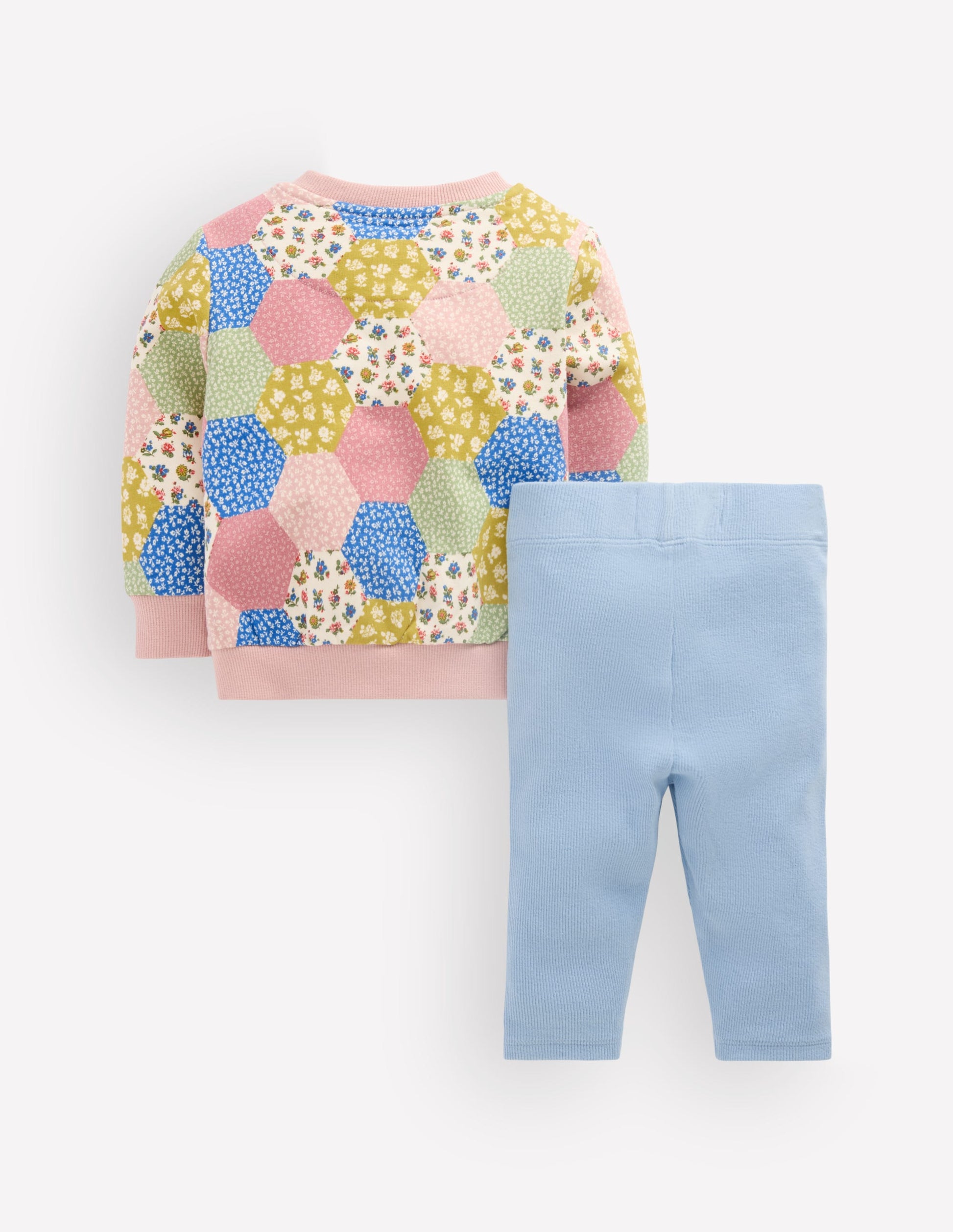 Sweatshirt & Legging Set-Multi Patchwork Print-2
