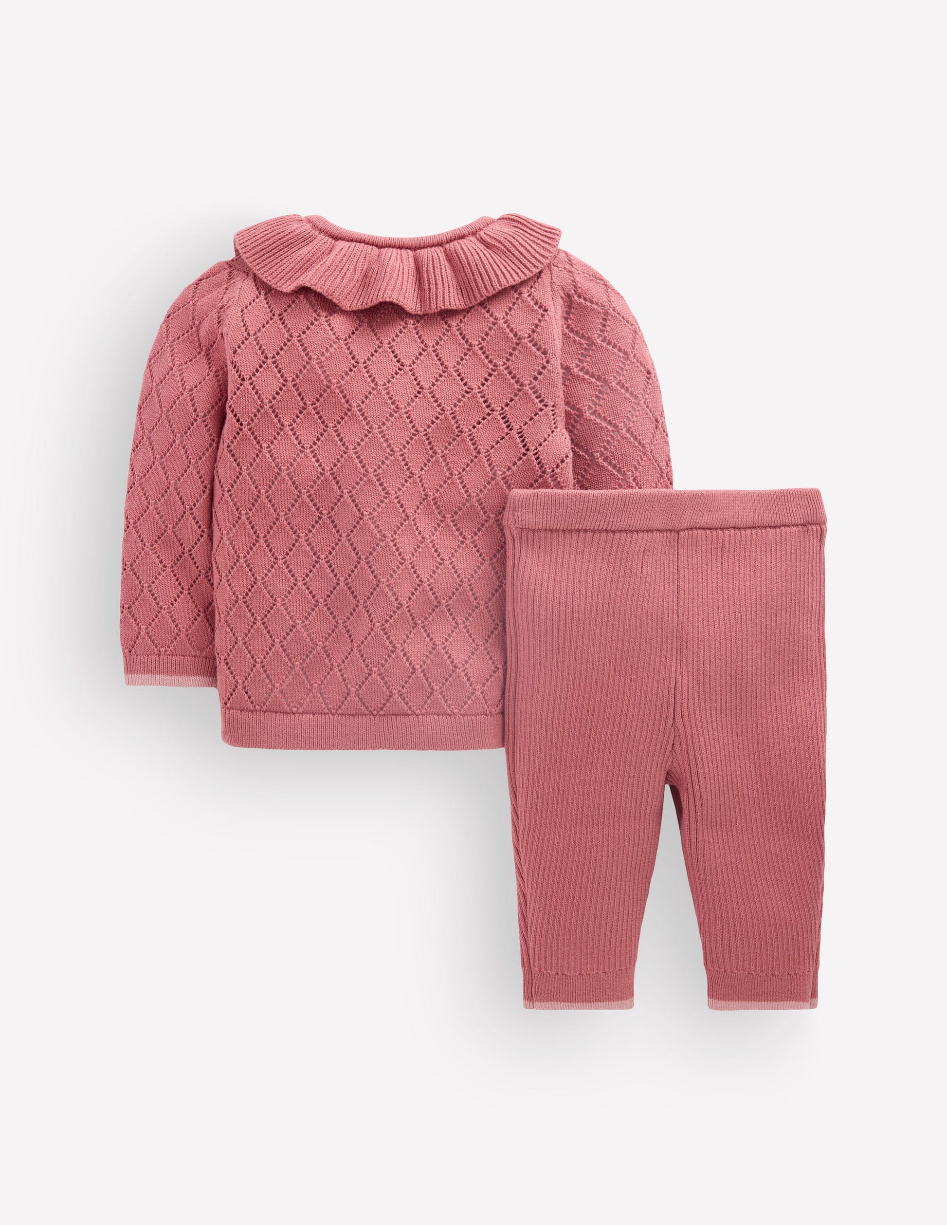 Pointelle Knitted Play Set-Vintage Rose-3