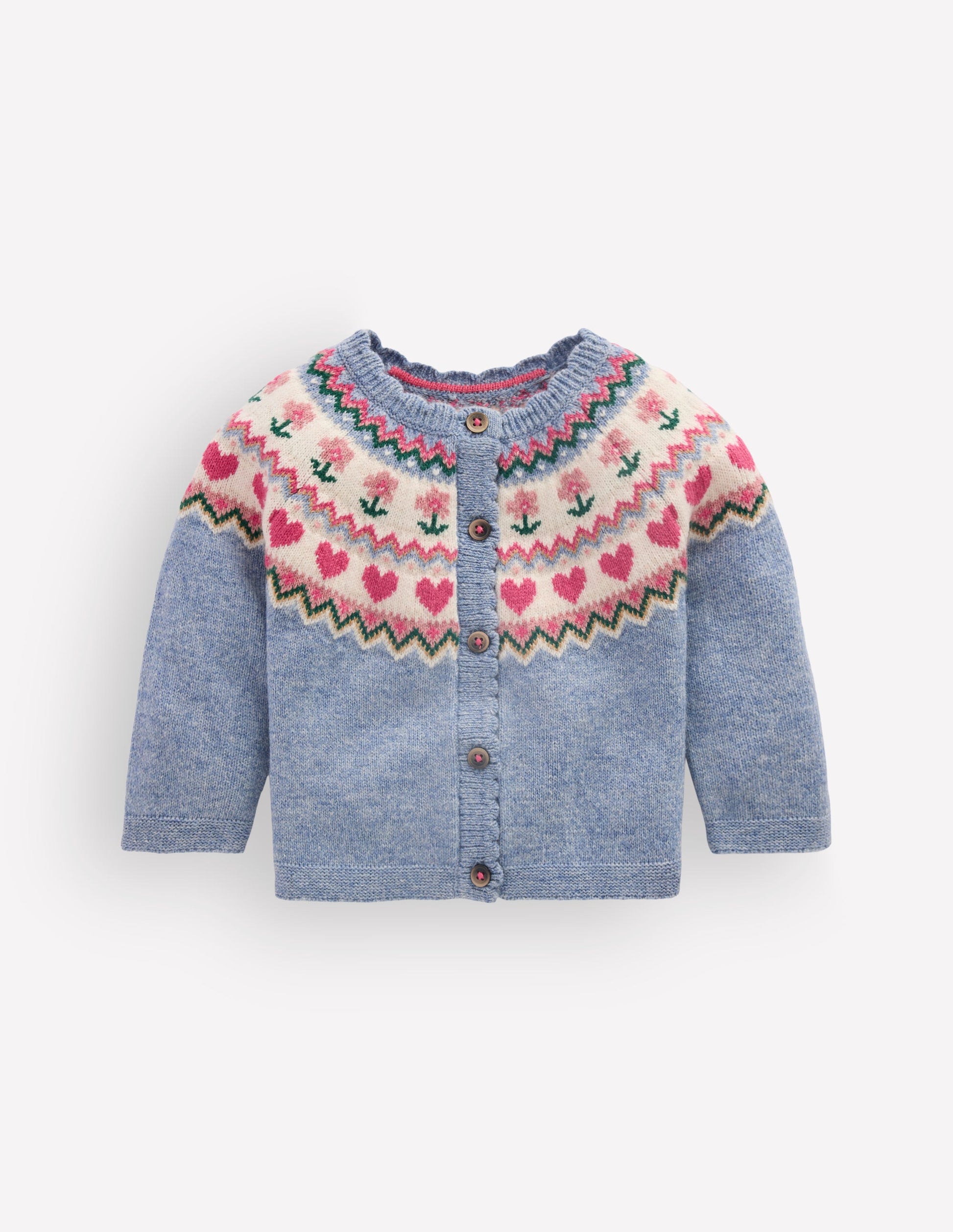 Fair Isle Cardigan-Glacier Blue Marl-1