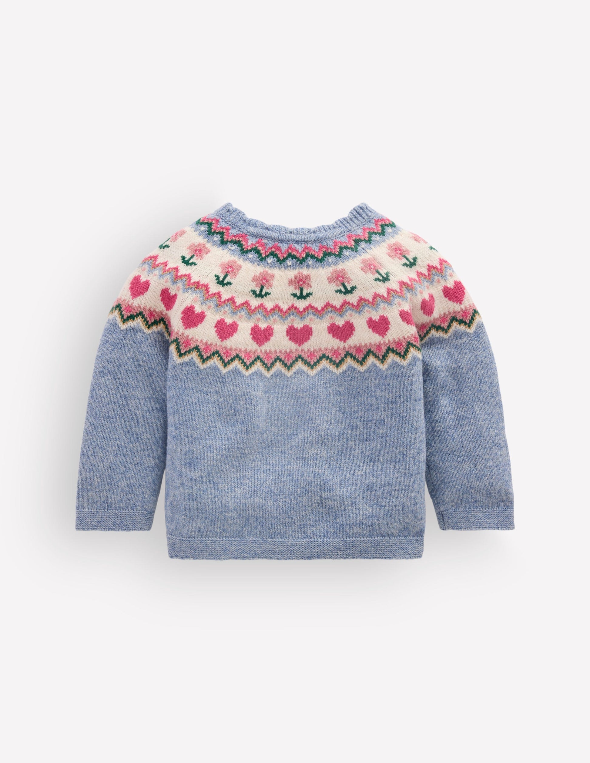 Fair Isle Cardigan-Glacier Blue Marl-2