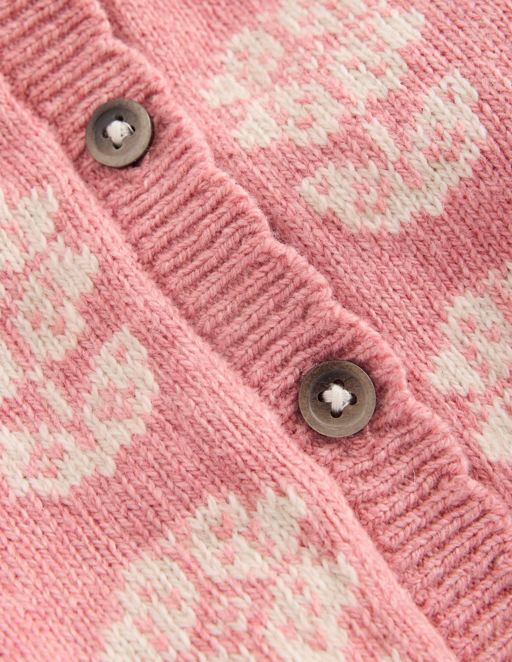 Fair Isle Cardigan-Pink Heather Marl-4