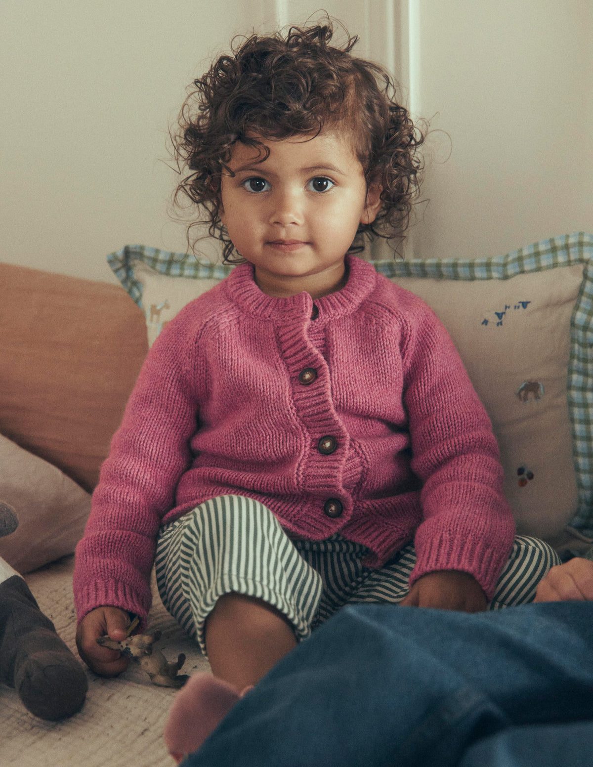 Chunky Cardigan-Pink Heather Marl-1