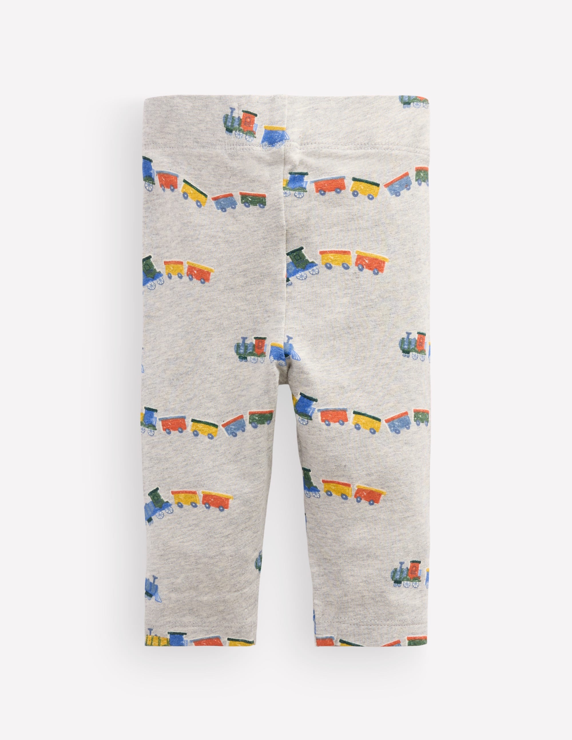 3-pack Cotton Leggings-Grey Marl Trains - Image 2