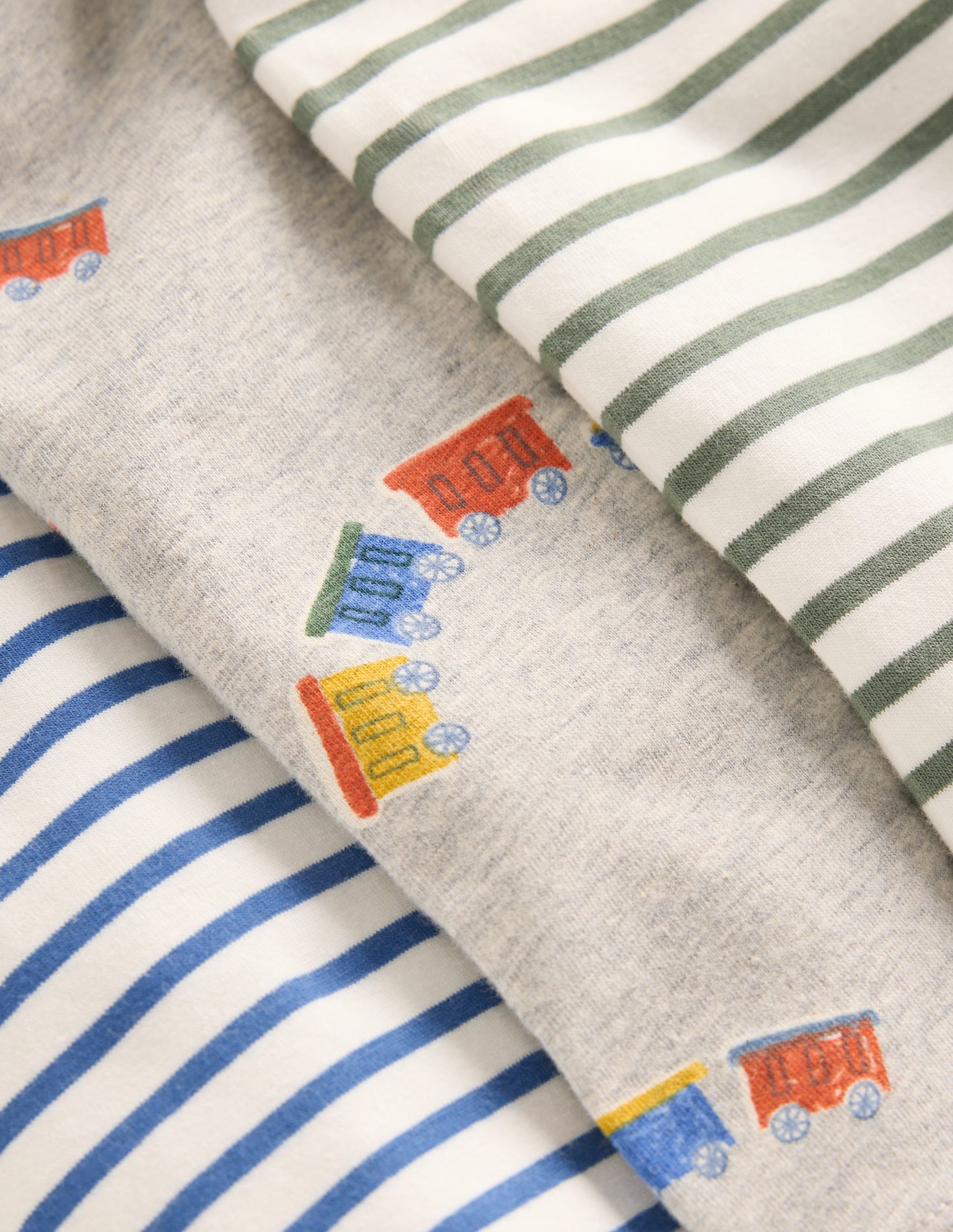 3-pack Cotton Leggings-Grey Marl Trains-3