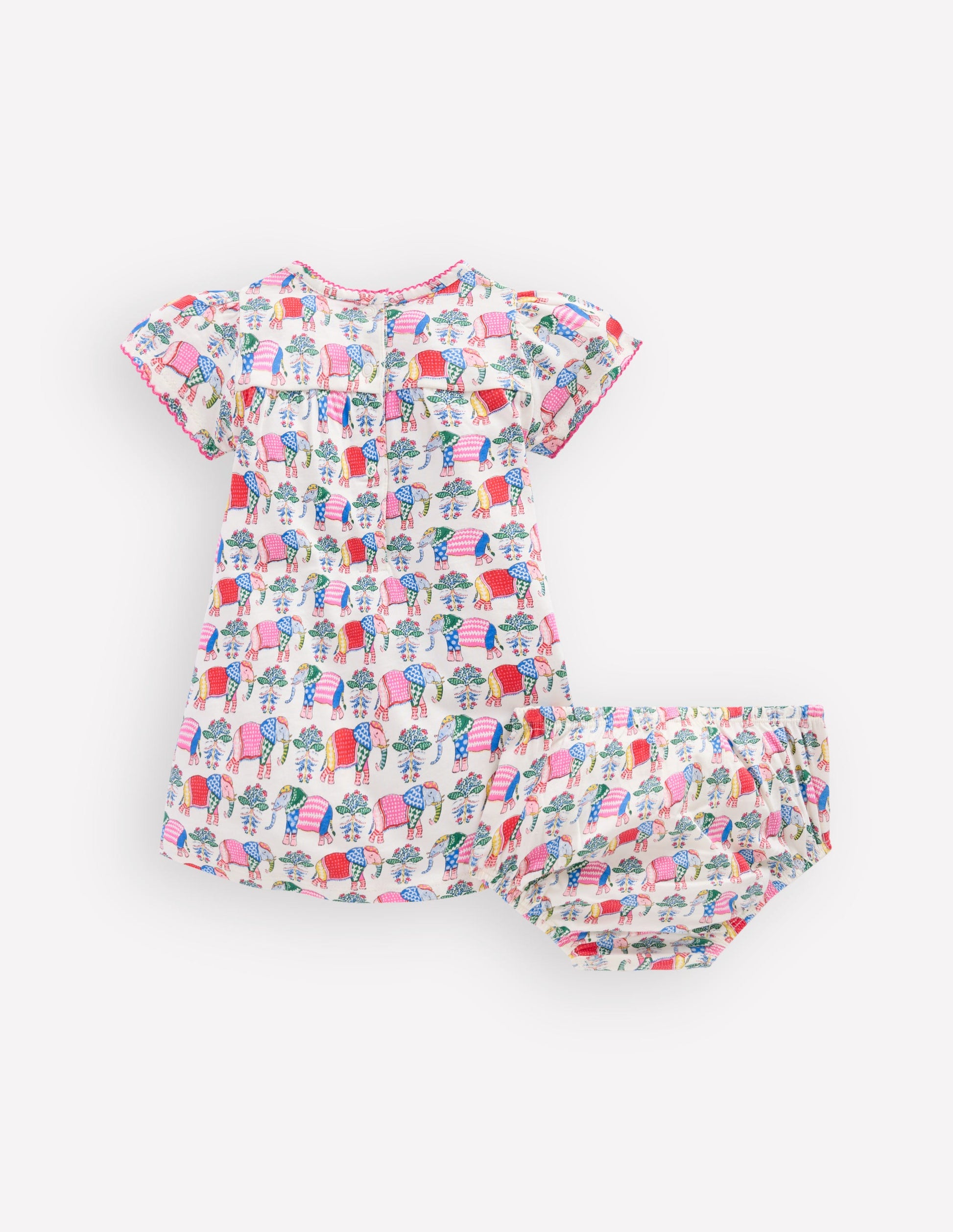 Gathered Jersey Dress-Multi Small Elephant-2