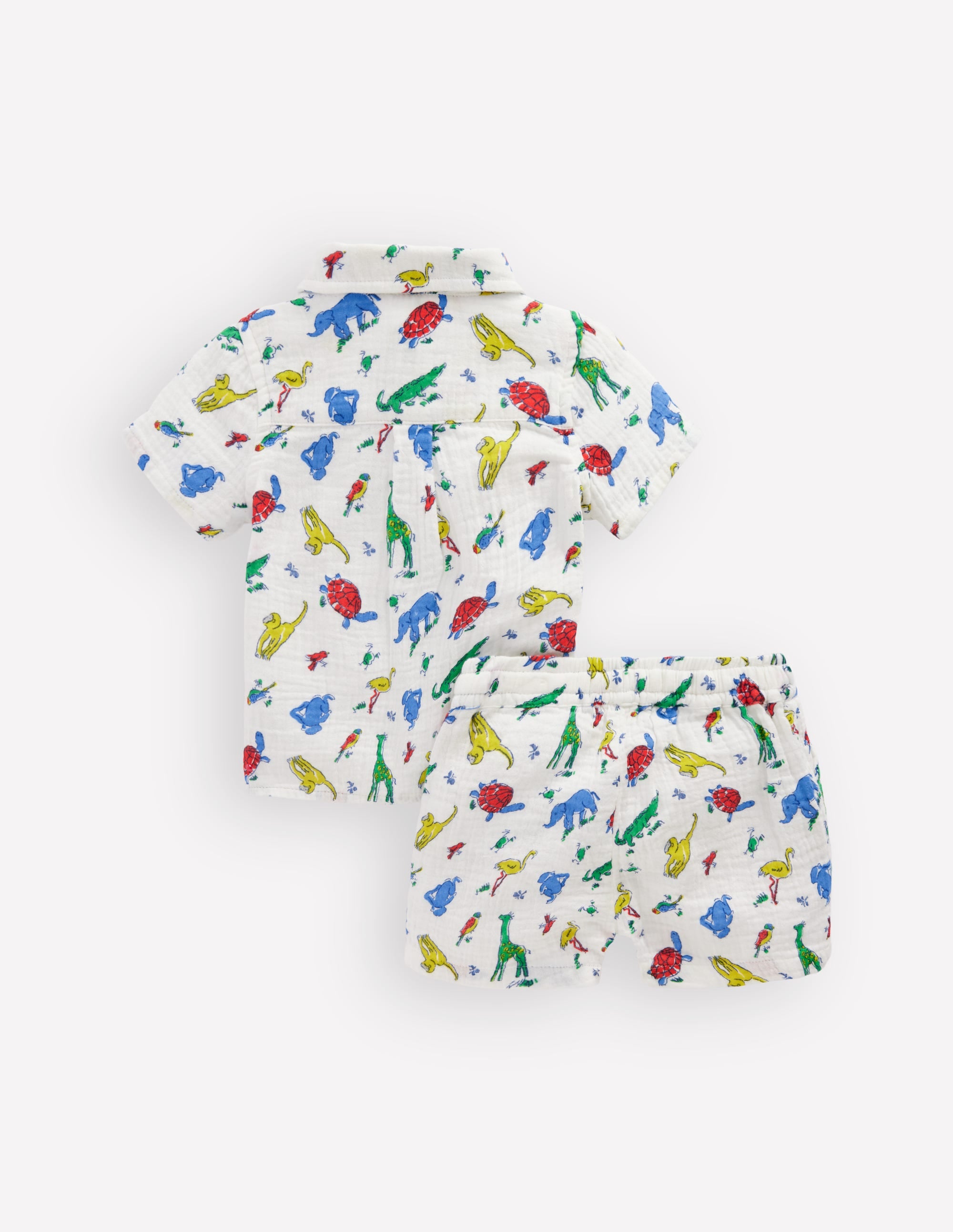 Woven Shirt Play Set-Ivory Multi Jungle Animals - Image 2