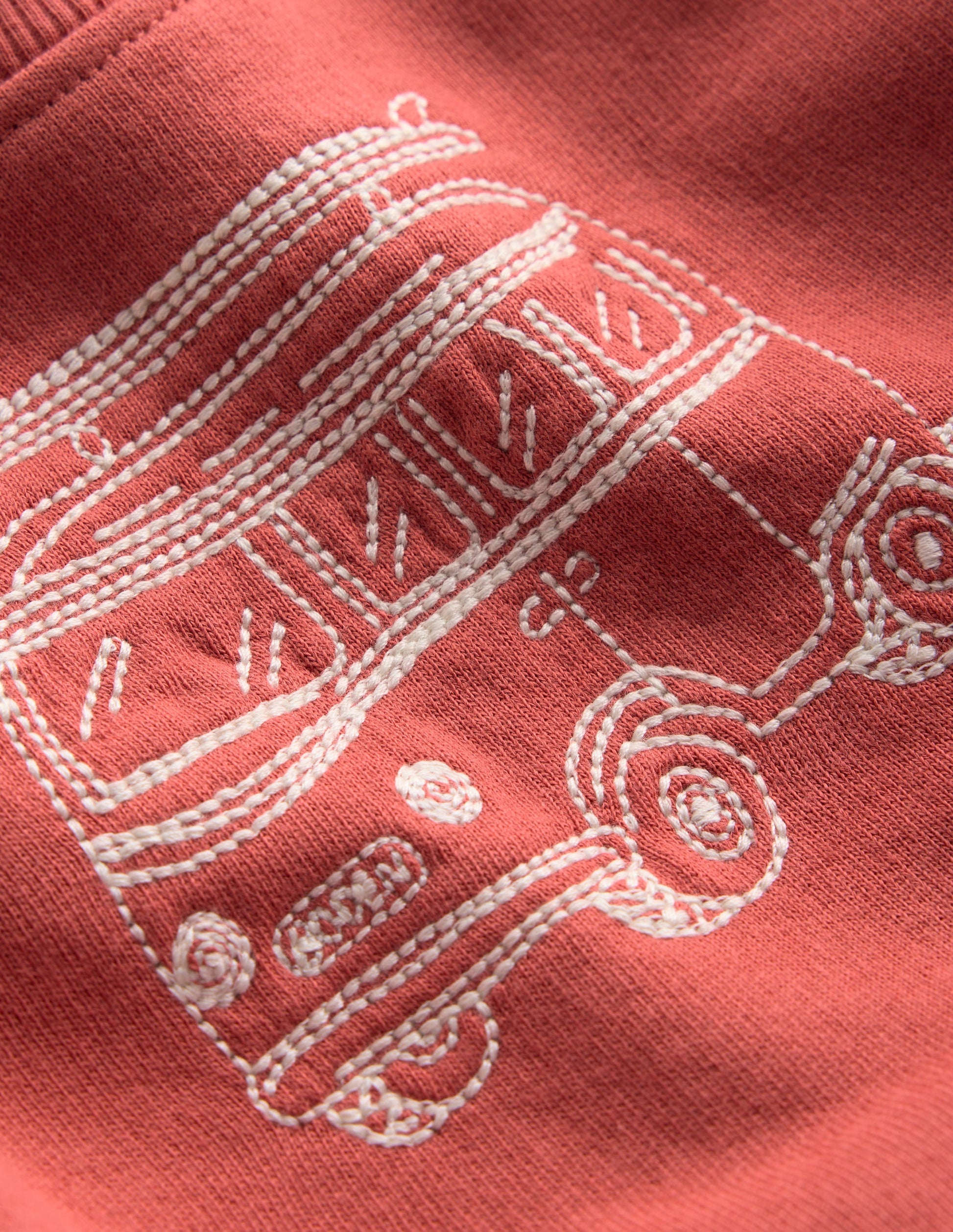 Chain Stitch Sweatshirt-Jam Red Campervan-3