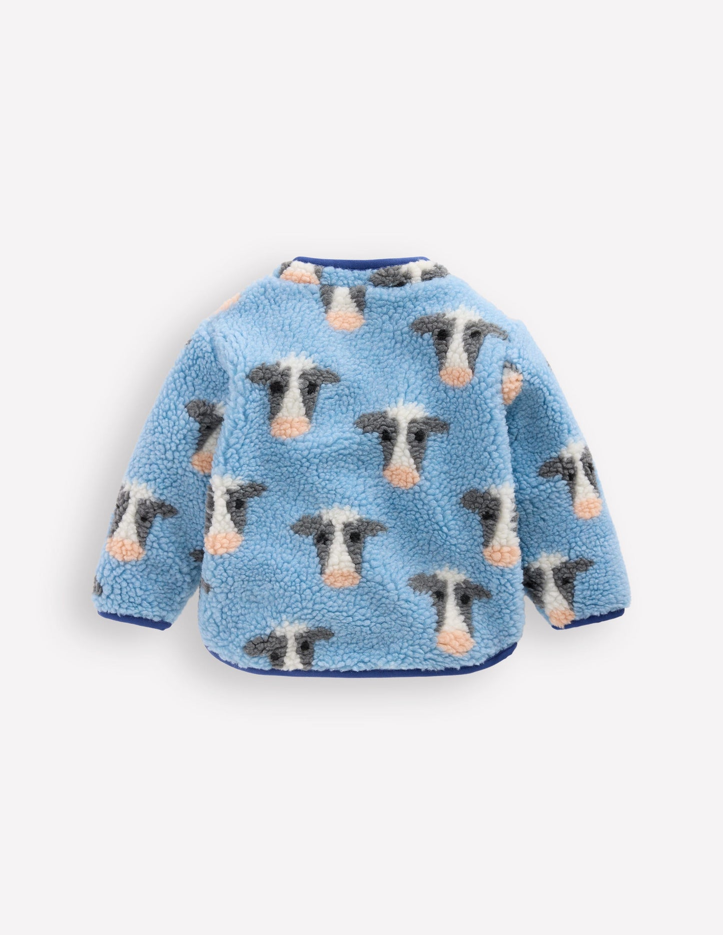 Cosy Borg Jacket-Glacier Blue Cows