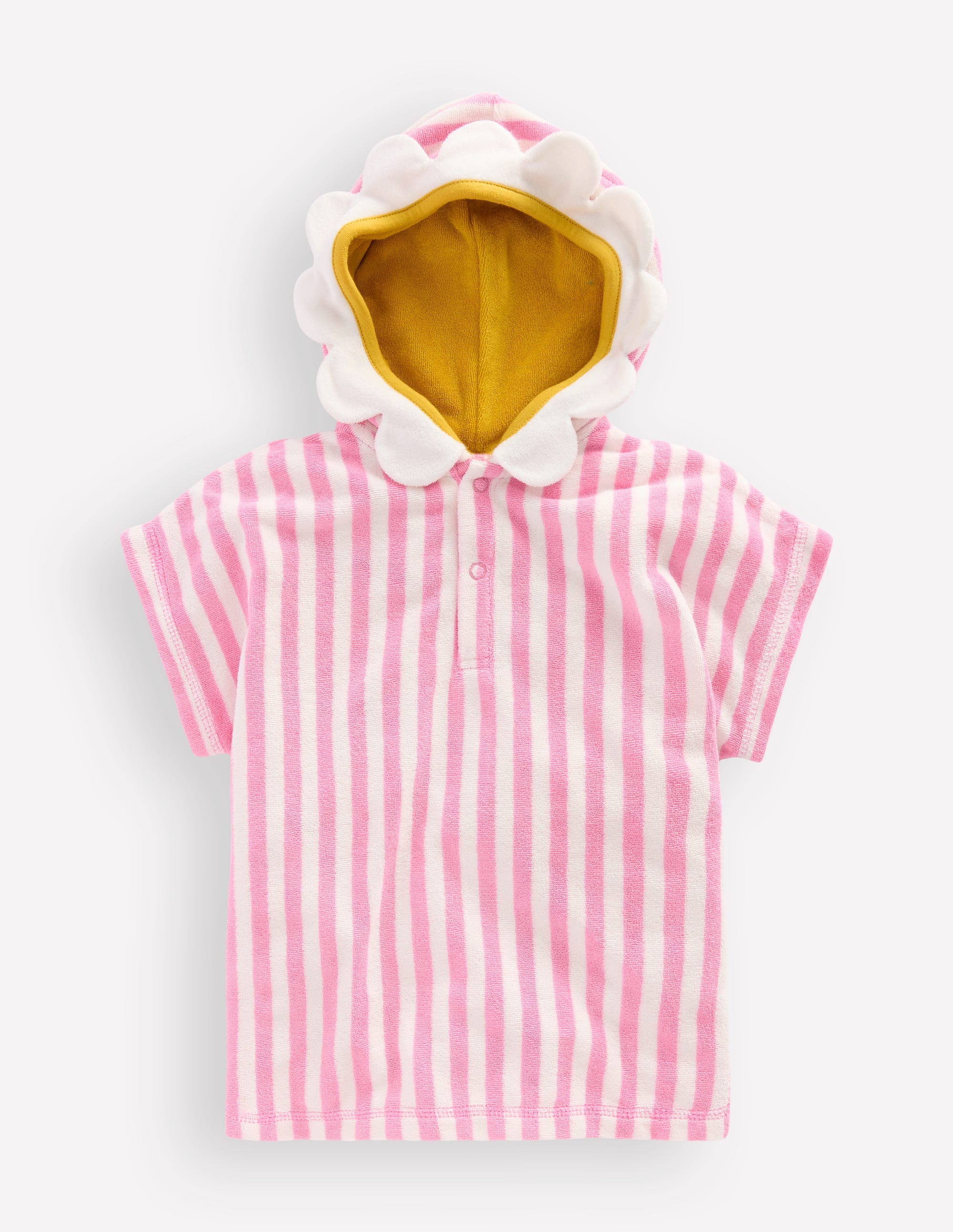 Novelty Towelling Throw-on-Pink Flower - Image 1