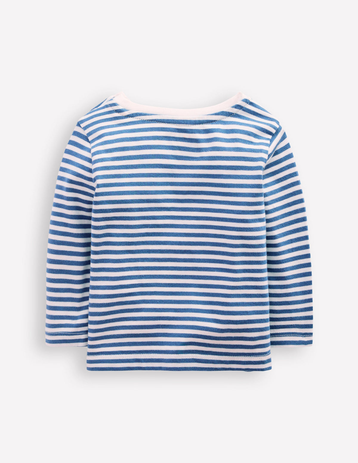 Long Sleeve Appliqué T-shirt-Blue Stripe Tractors - Image 2