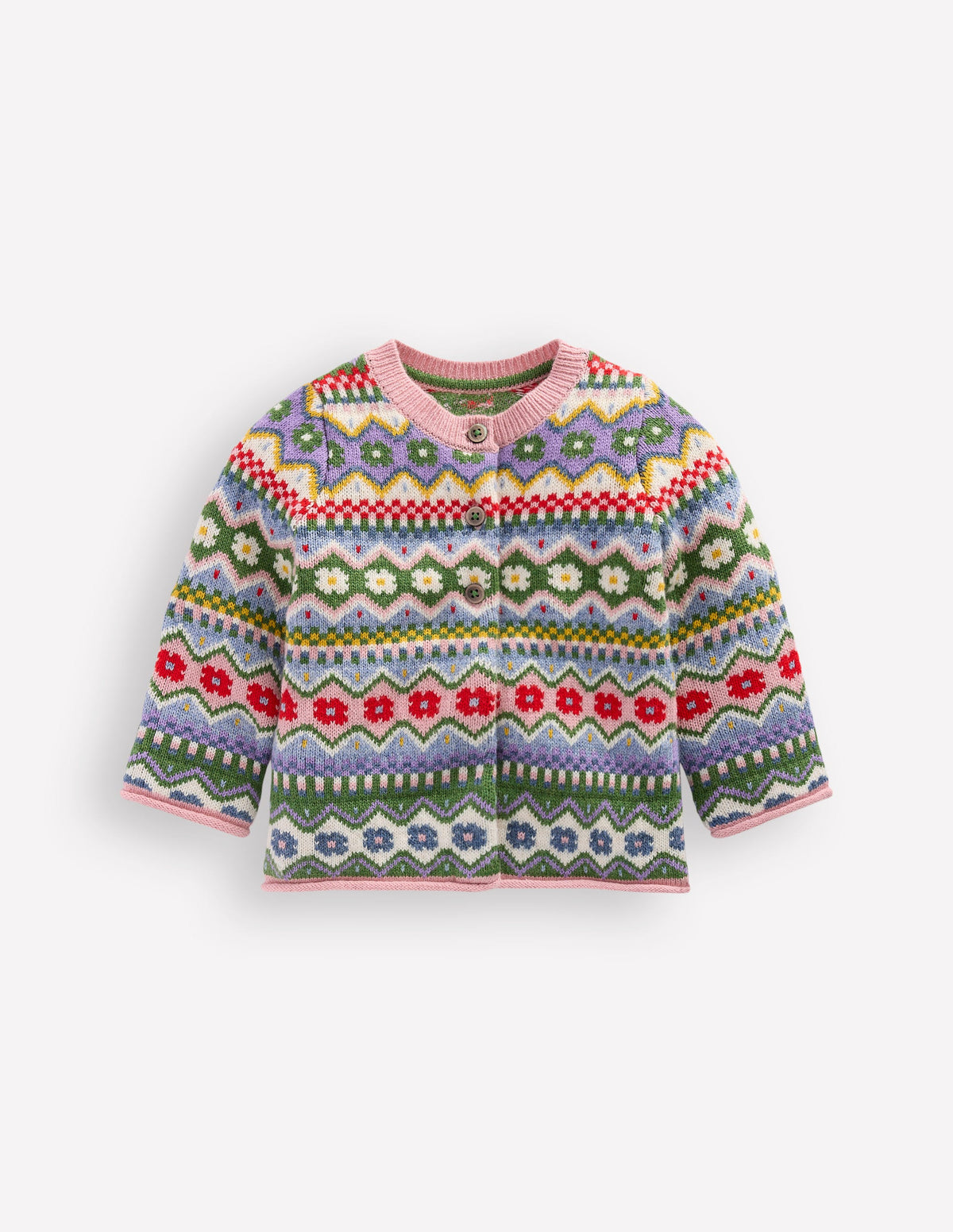 Edie Fair Isle Cardigan-Multi Flower Fair Isle - Image 1