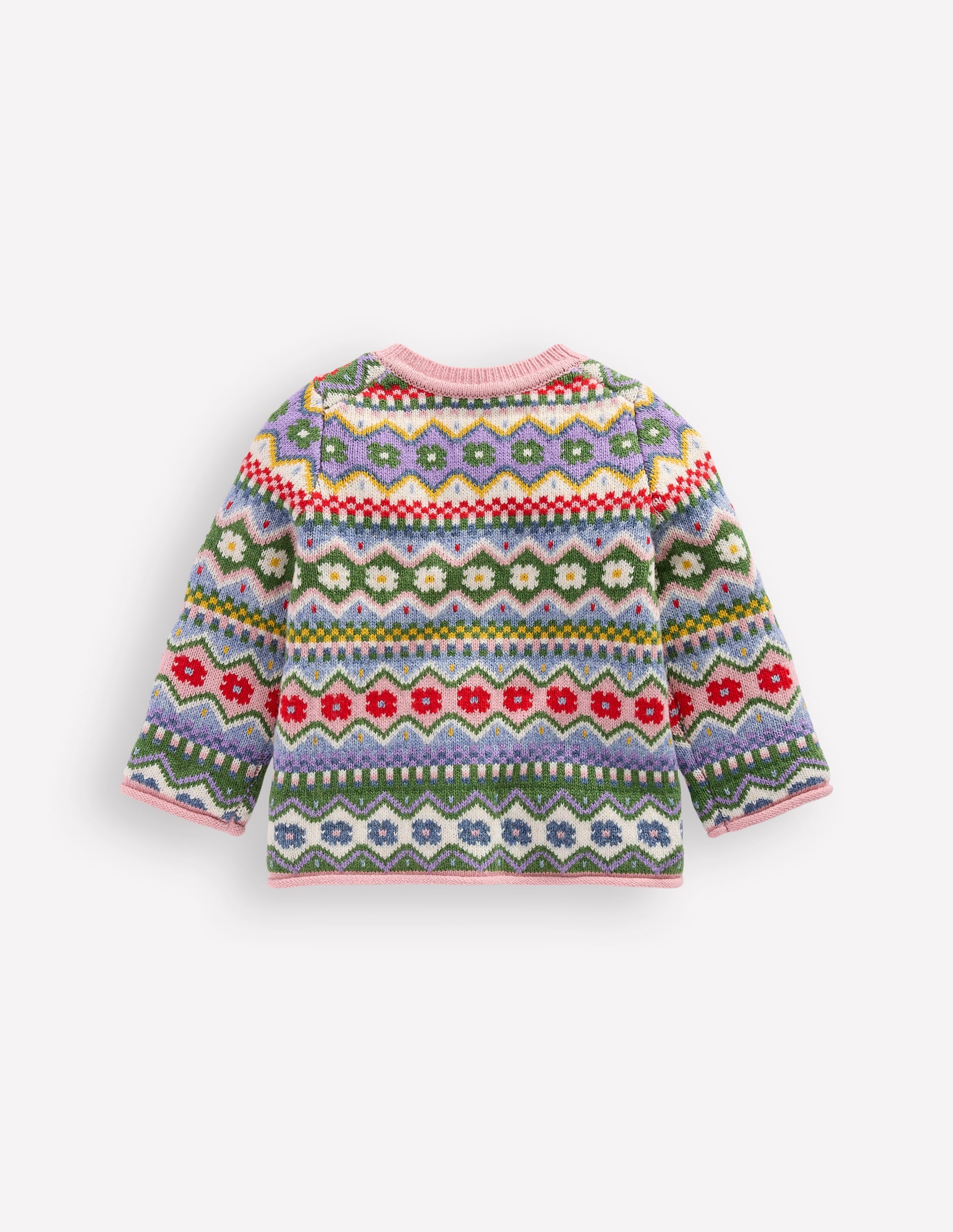 Edie Fair Isle Cardigan-Multi Flower Fair Isle - Image 2