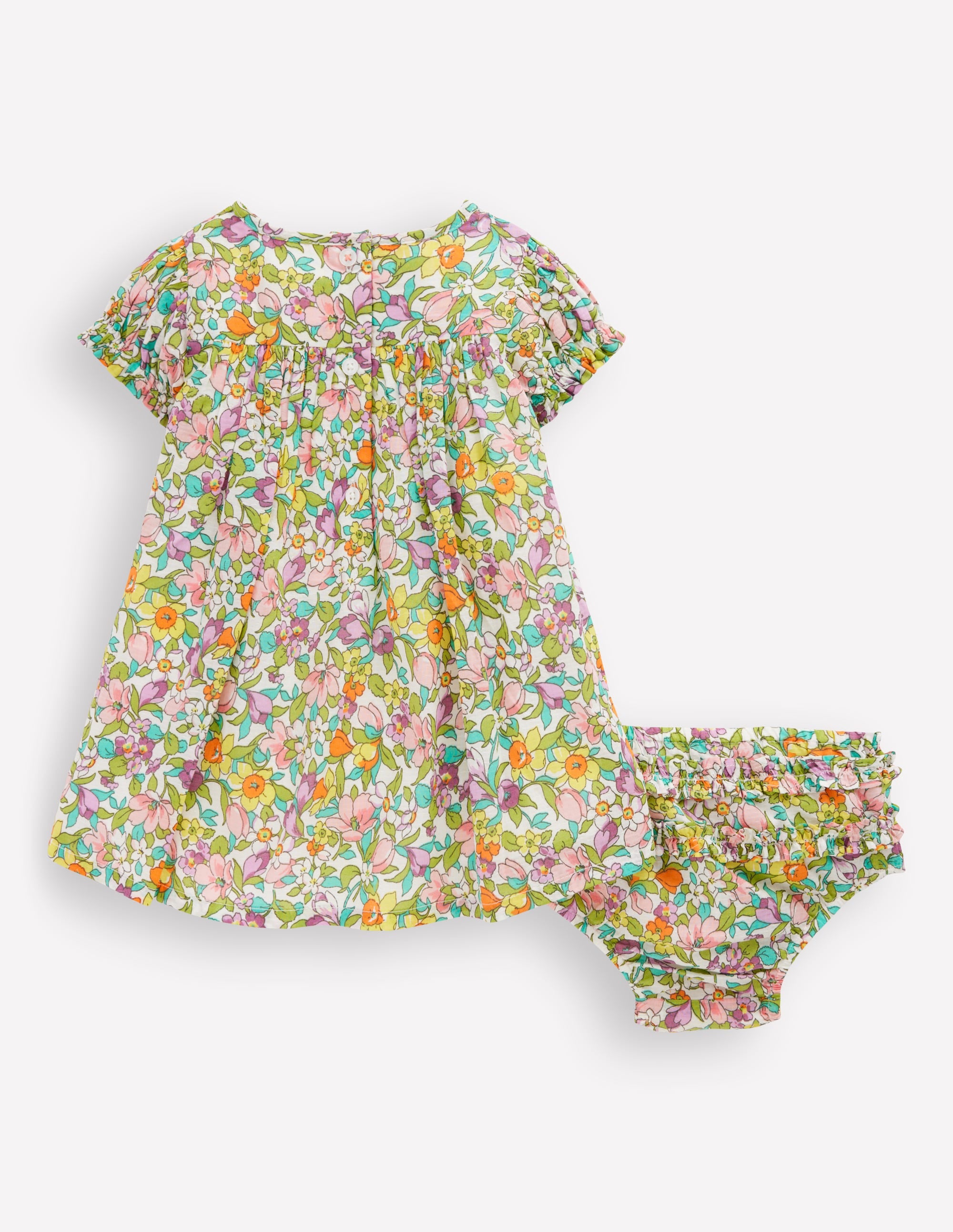 Gathered Woven Dress-Multi Florabunda - Image 2