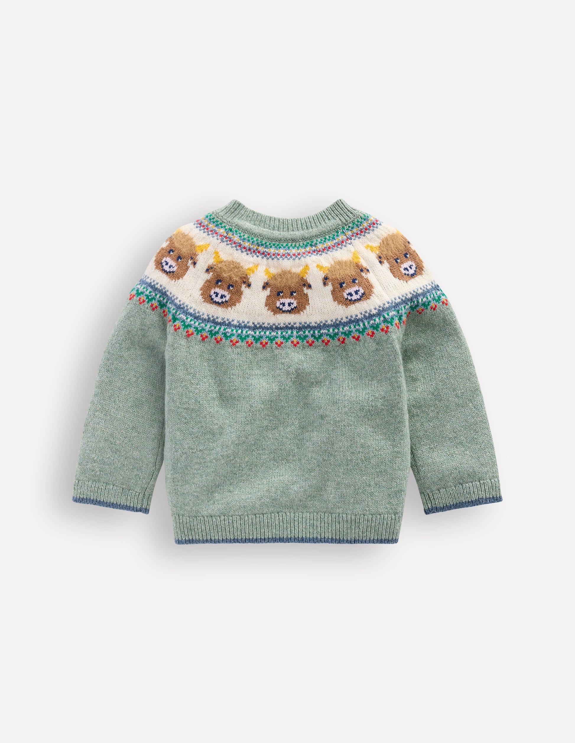 Fair isle Jumper-Csarite Green Highland Cow-2