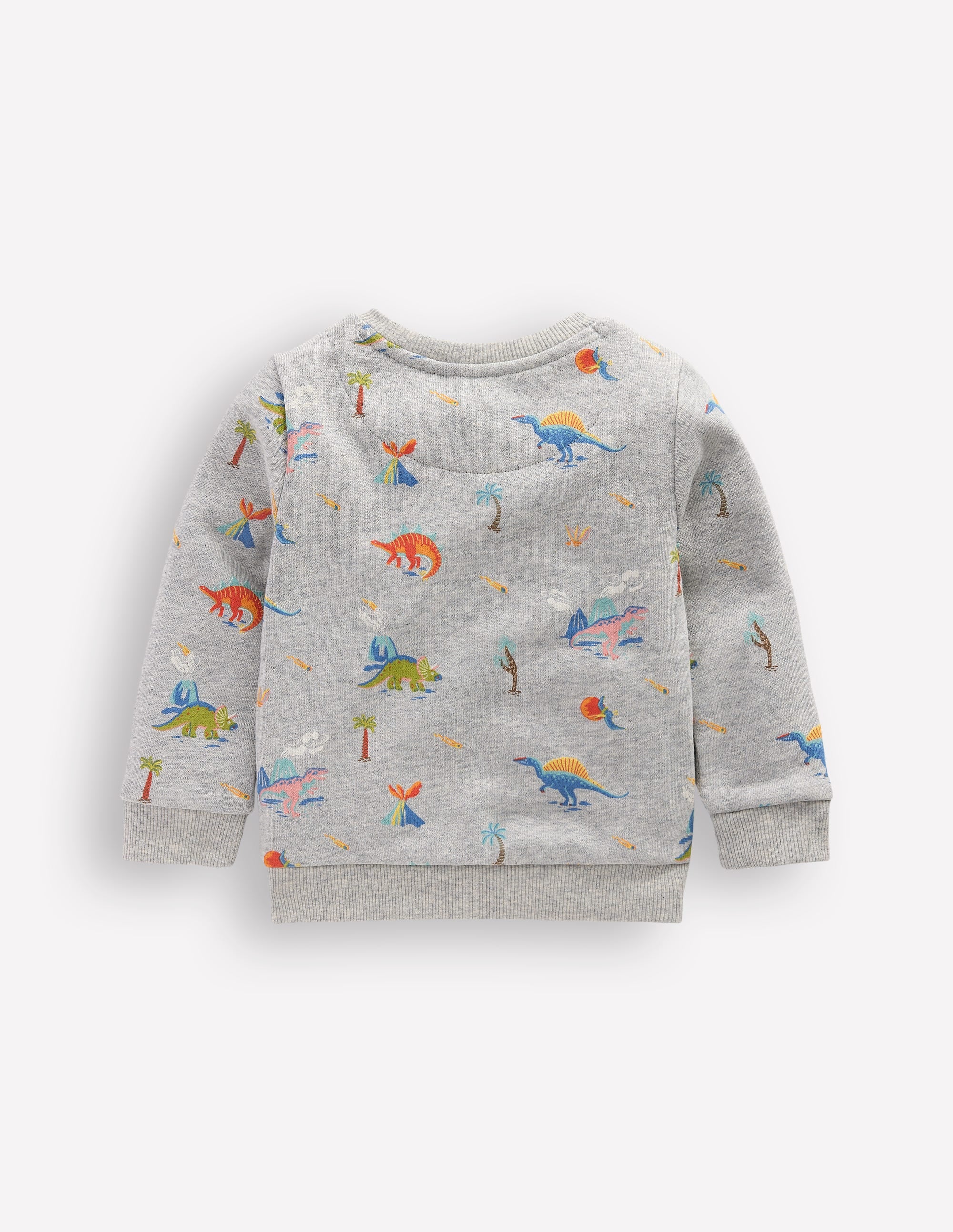 Printed Sweatshirt-Grey Marl Dinos - Image 2
