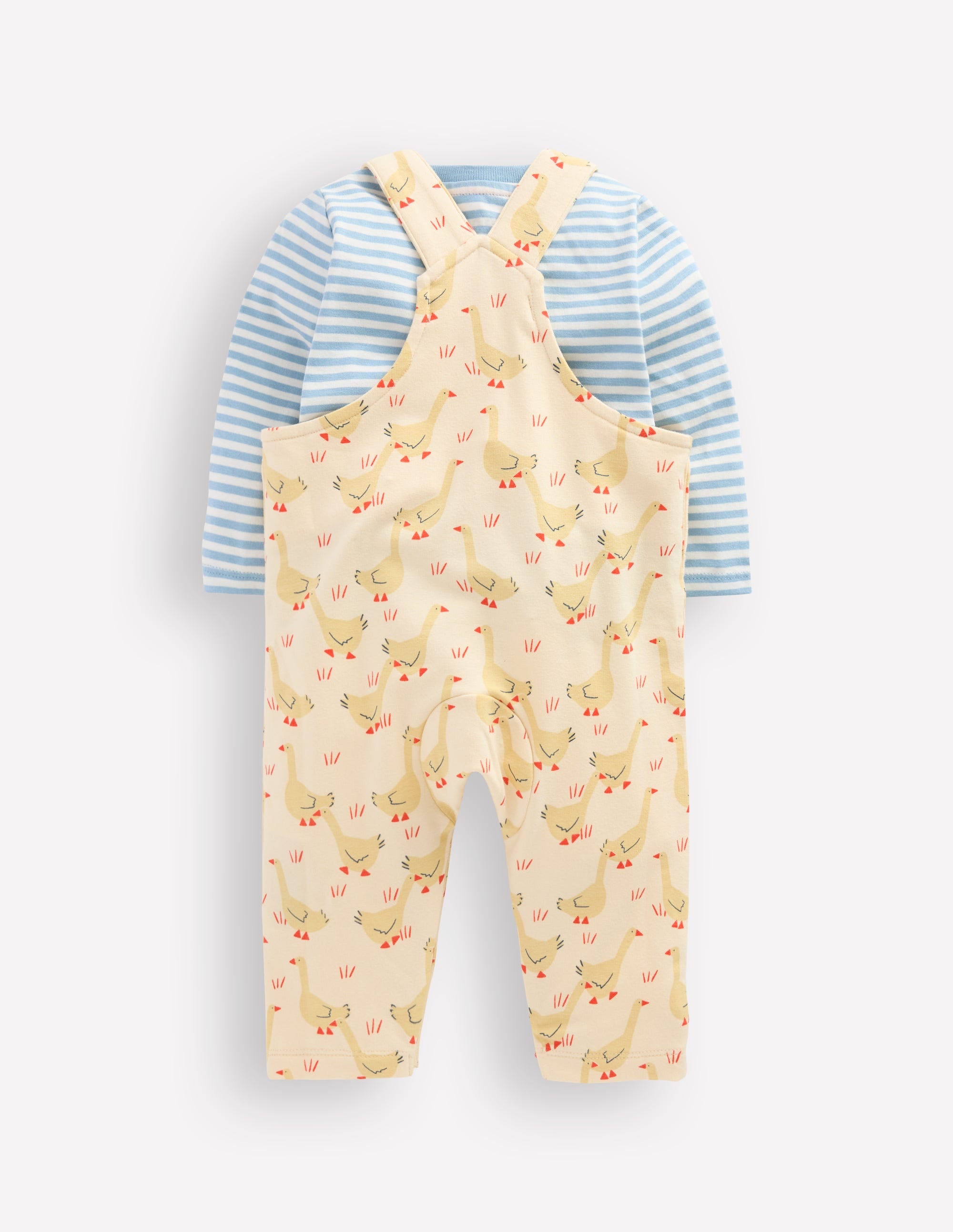 Jersey Dungaree Set-Ecru Geese - Image 2