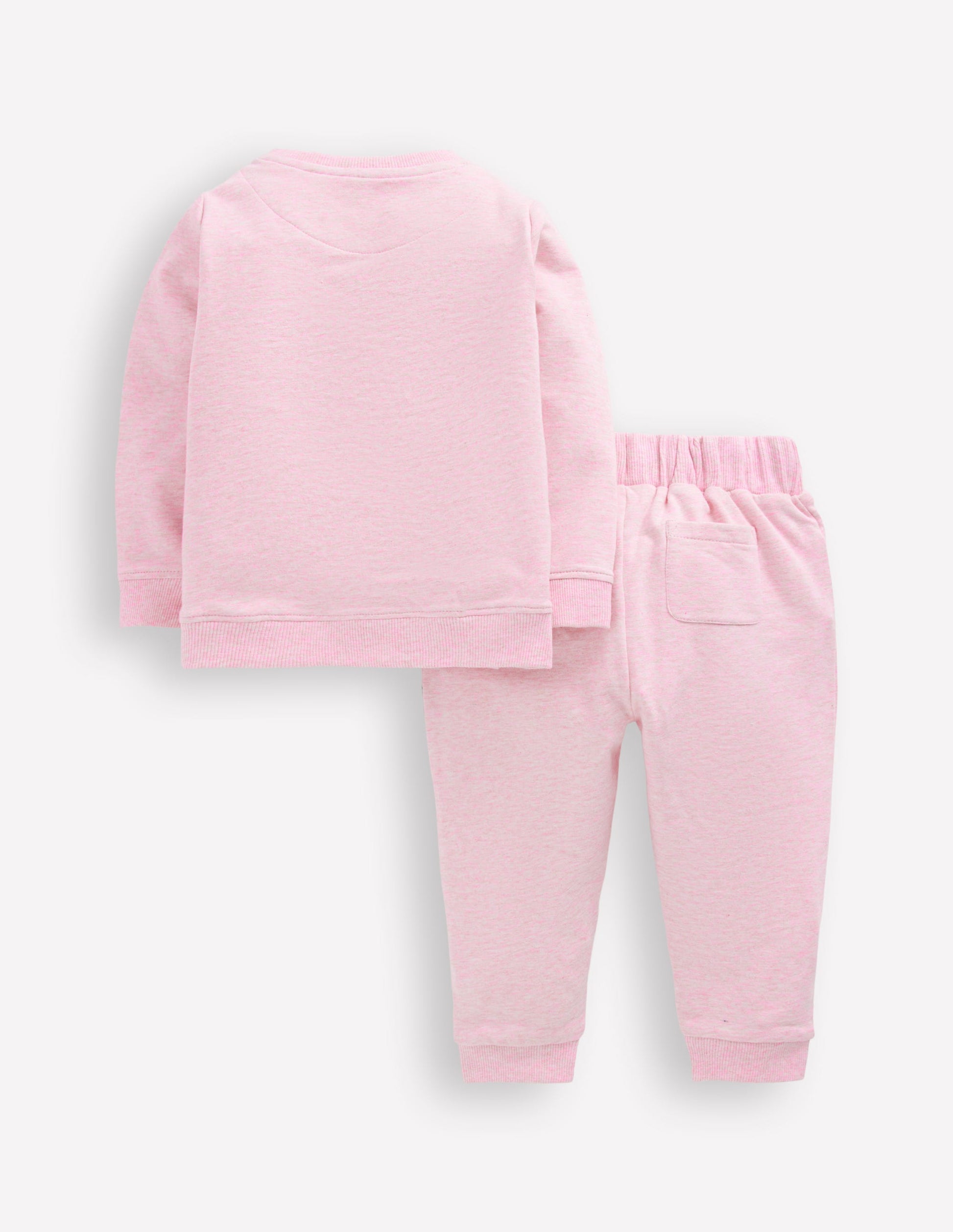 Applique Sweatshirt Set-Pink Floral Patchwork-2