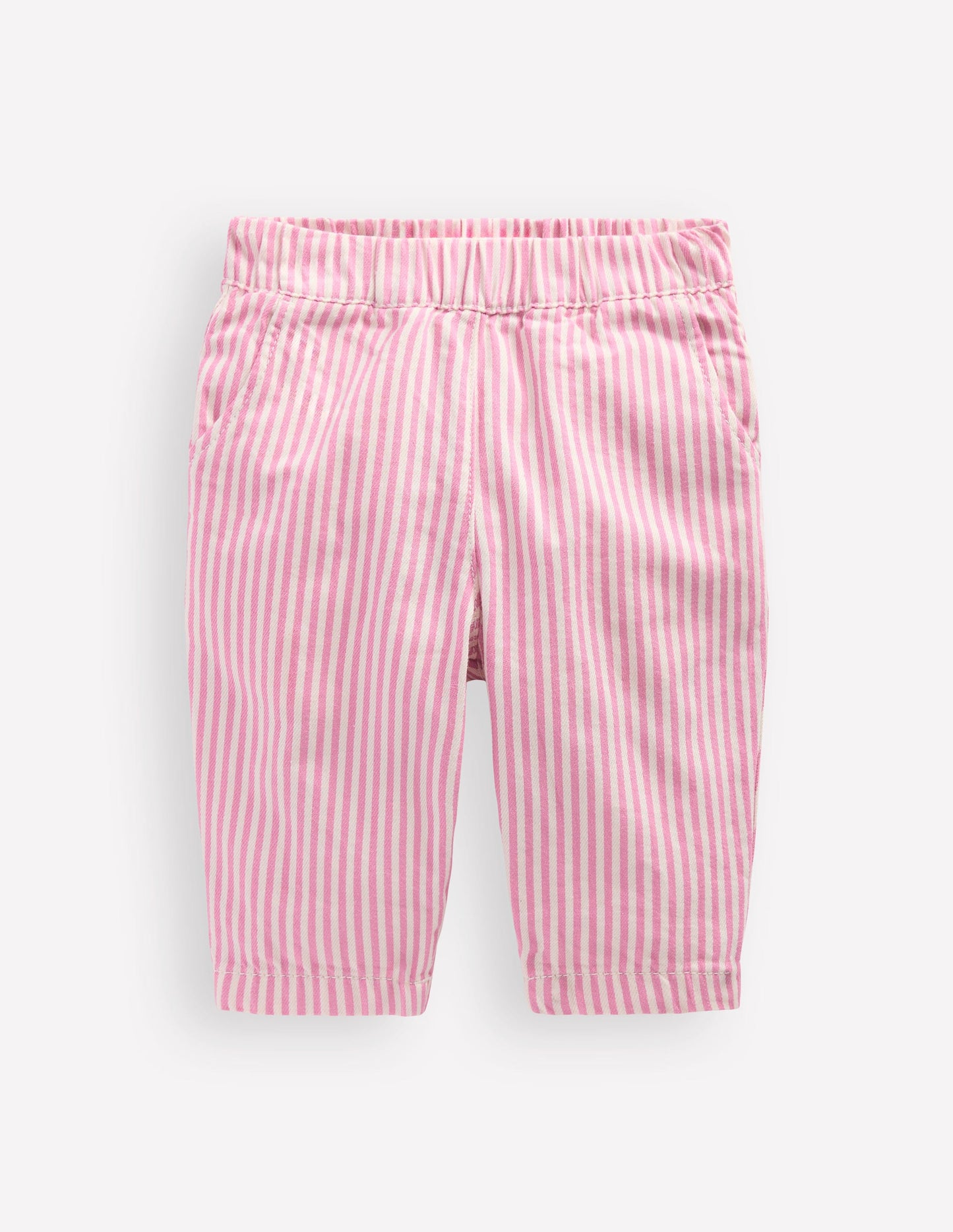 Cotton Pull-on Trousers-Pink Stripe