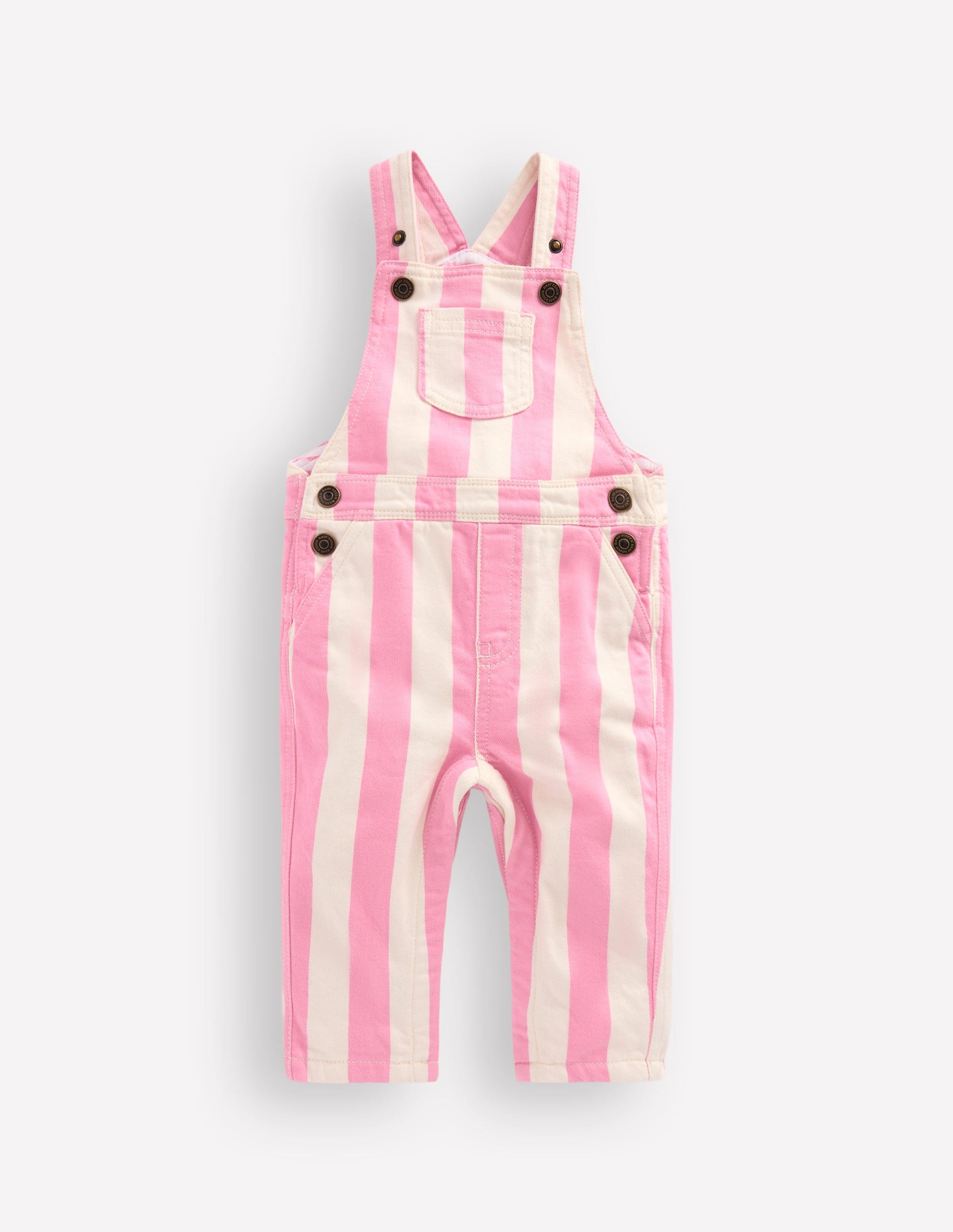 Woven Dungaree-Pink Stripe-1