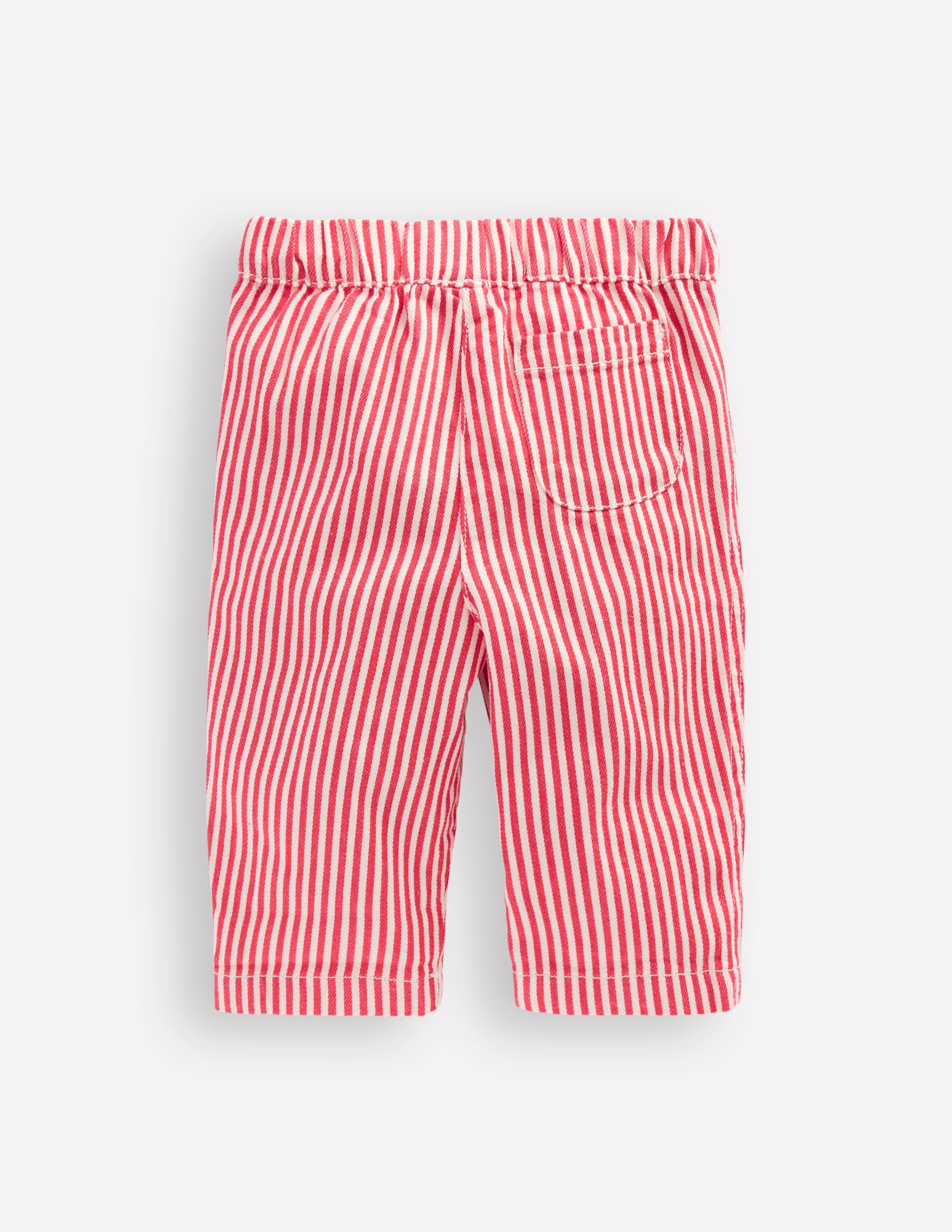 Cotton Pull-on Trousers-Red Stripe - Image 2