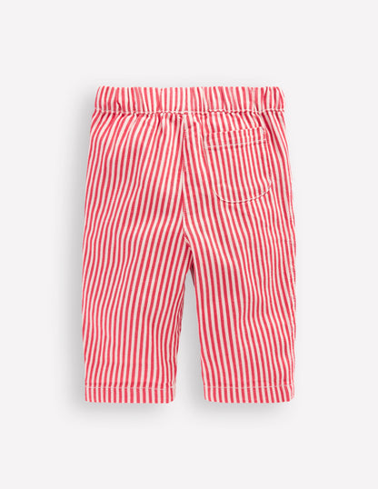 Cotton Pull-on Trousers-Red Stripe-2