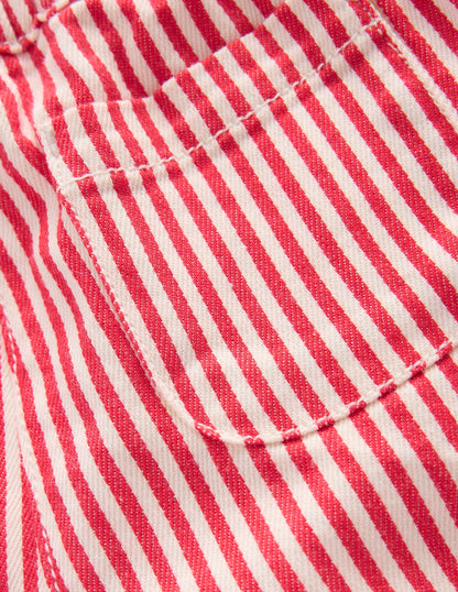 Cotton Pull-on Trousers-Red Stripe-3