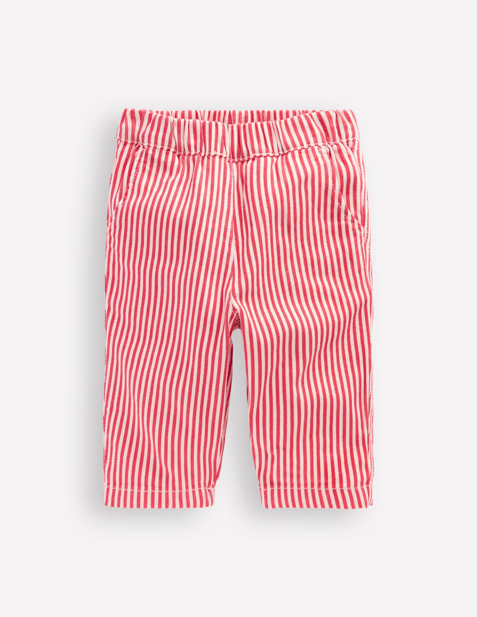 Cotton Pull-on Trousers-Red Stripe-1