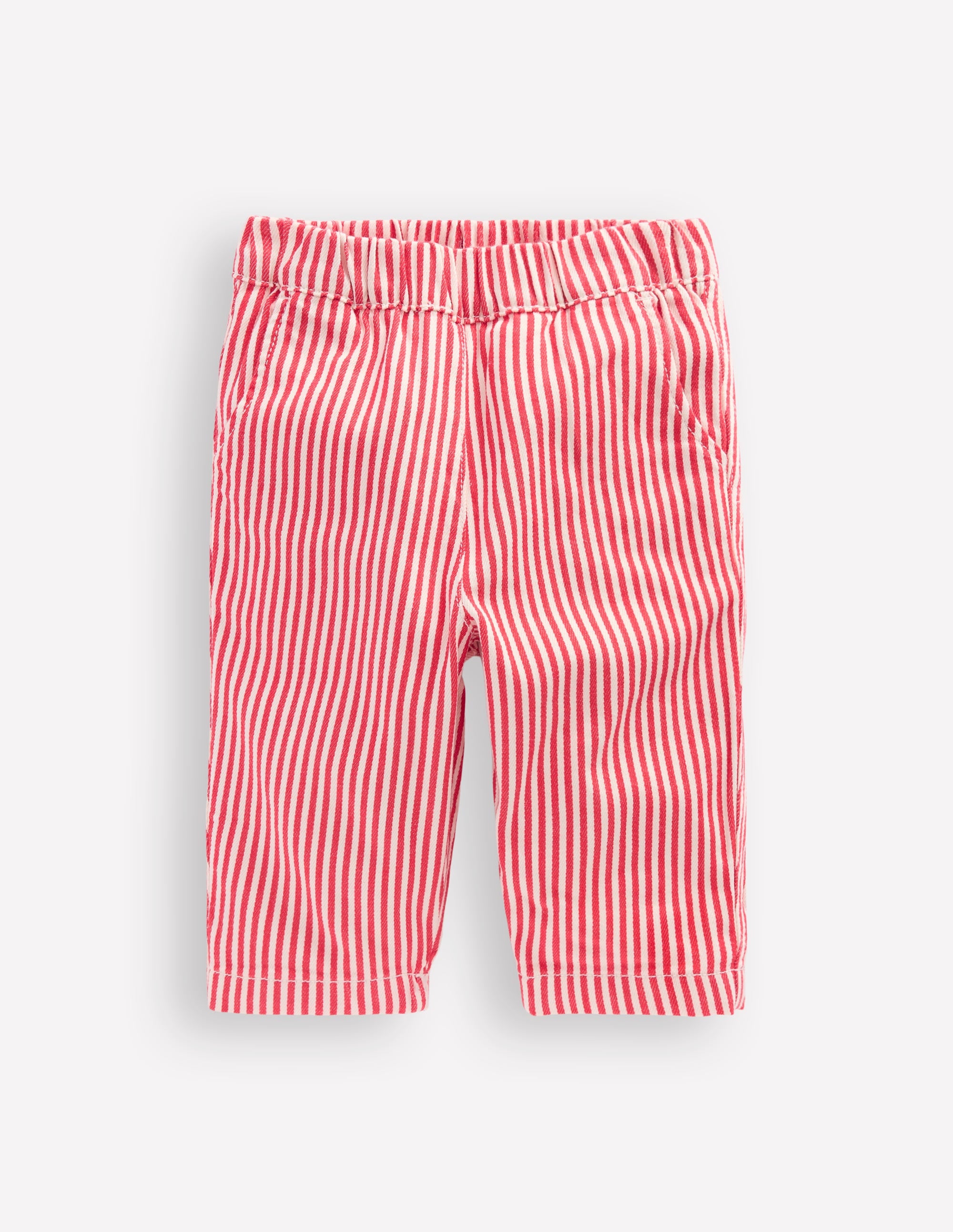 Cotton Pull-on Trousers-Red Stripe - Image 1