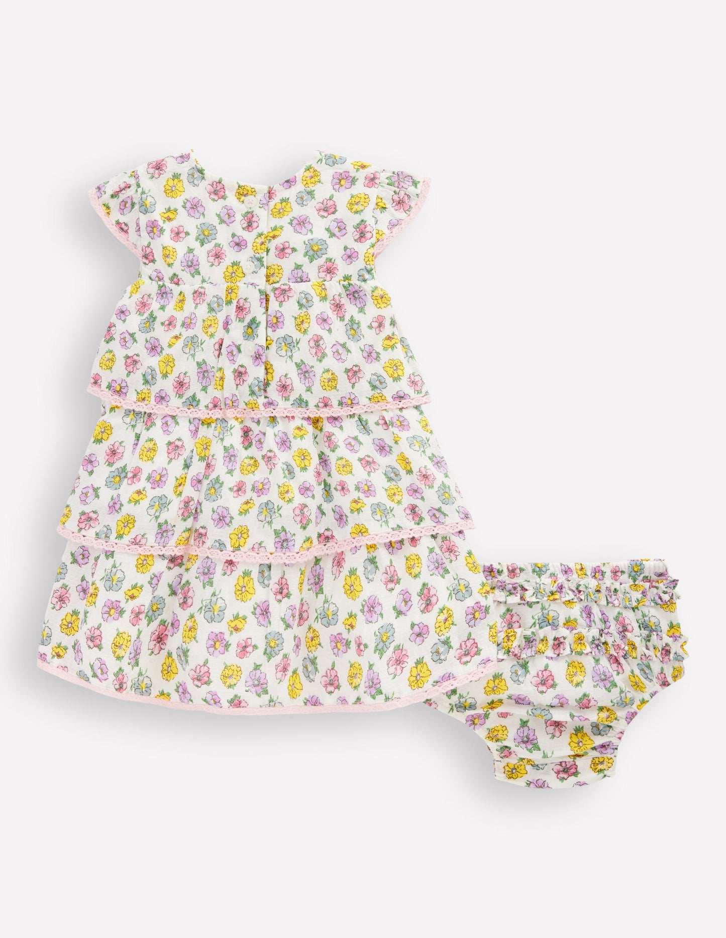 Tiered Woven Dress-Soft Ivory Rose