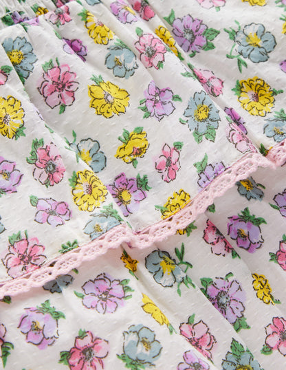 Tiered Woven Dress-Soft Ivory Rose-3