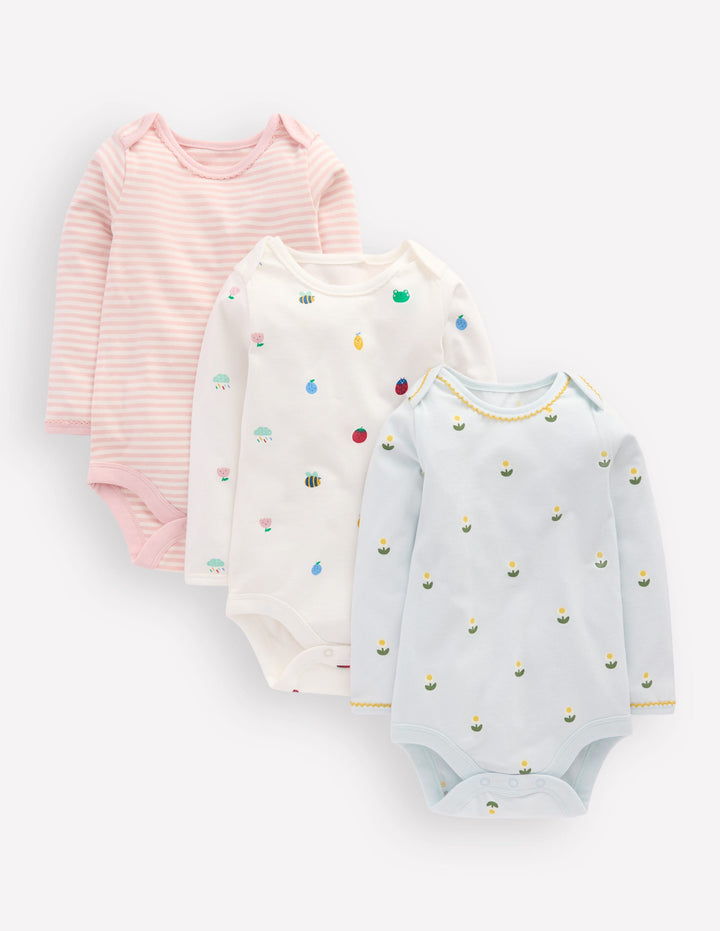 3-pack Cotton Bodies-Multi Daisy