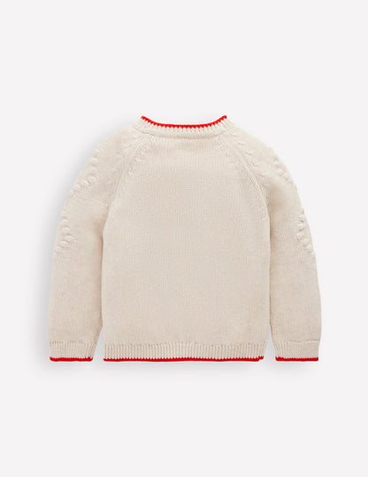 Cotton Embroidered Cardigan-Ecru Flowers-2