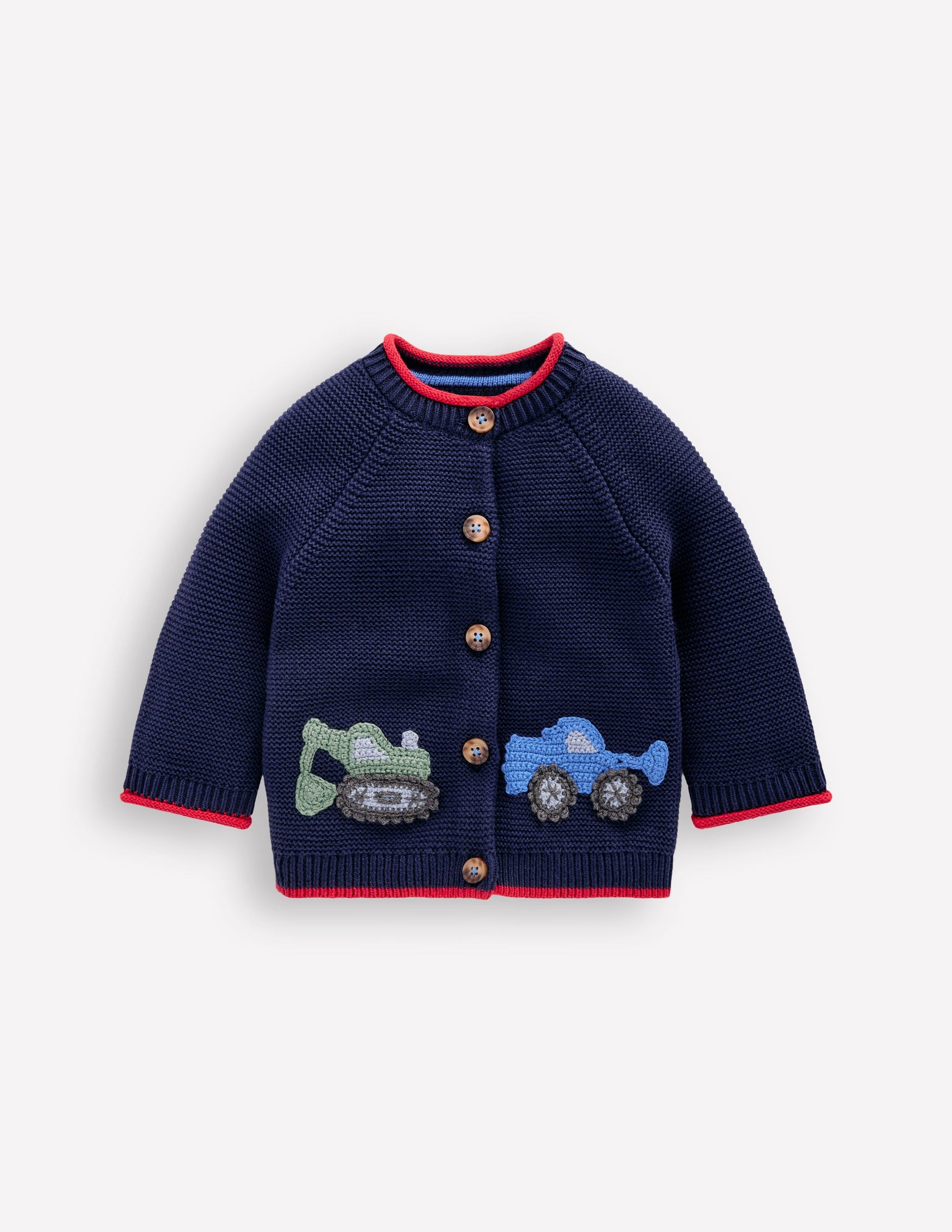 Cotton Logo Cardigan-College Navy Construction-1