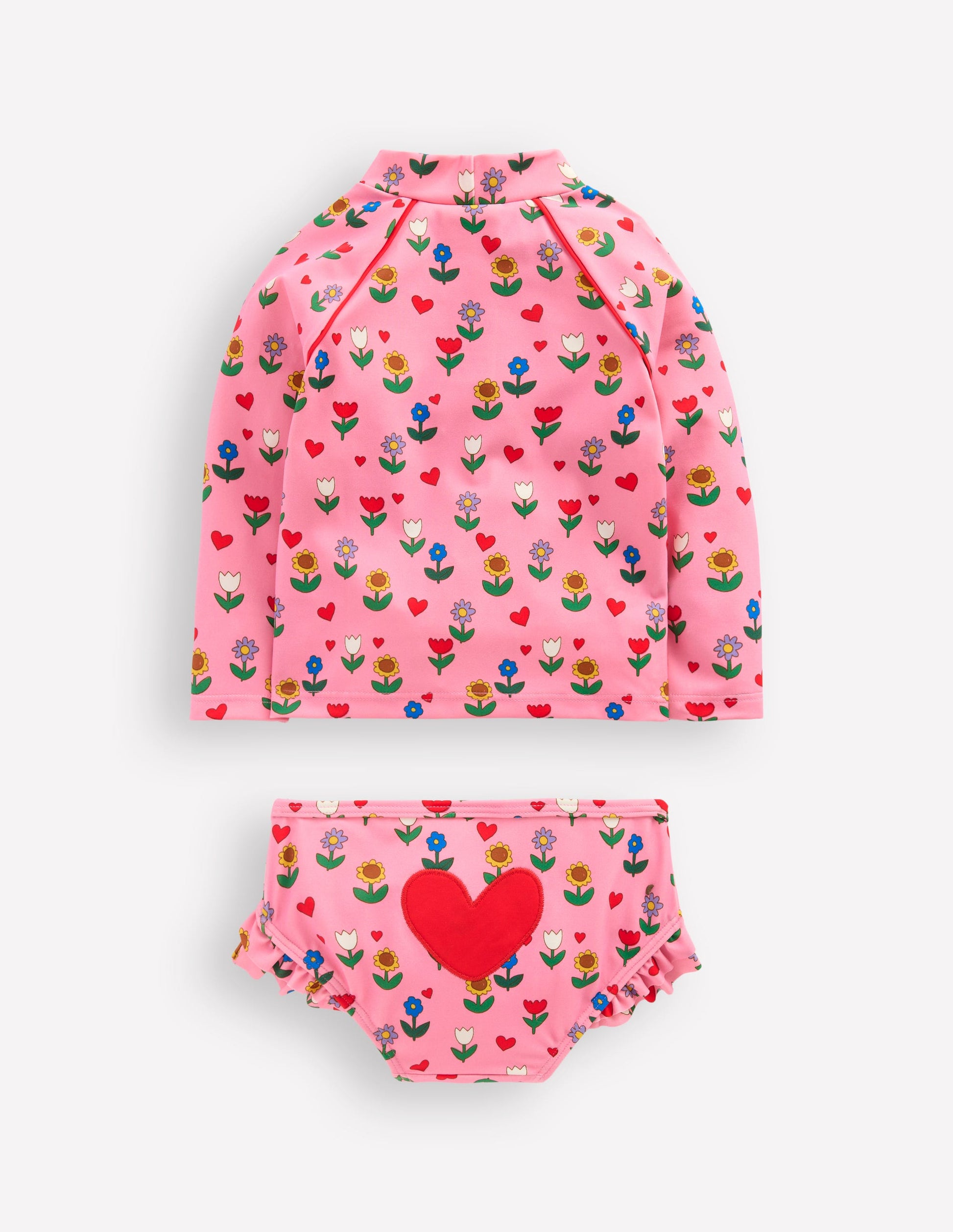Logo Rash Vest Set-Pink Flower Garden-2
